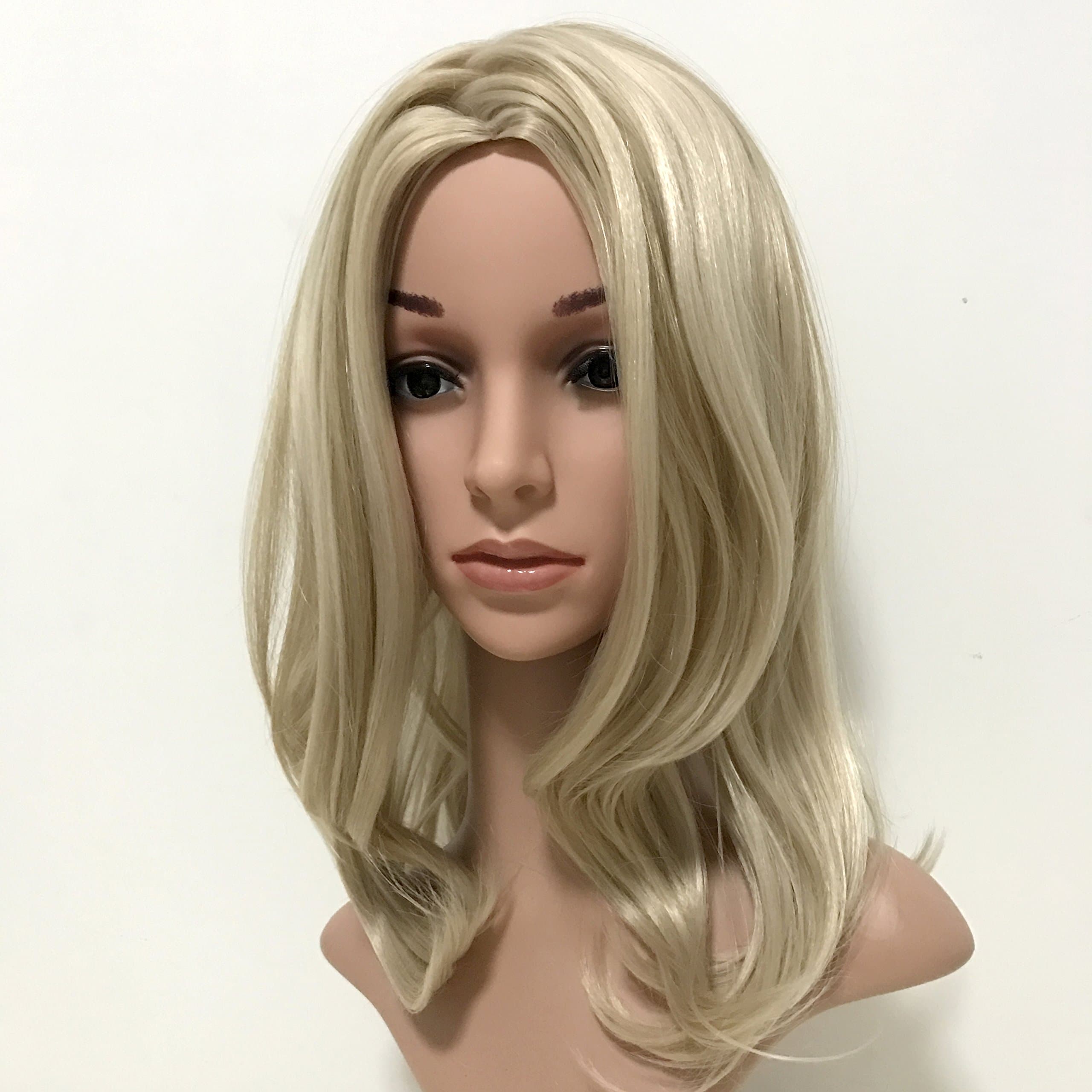 JENCOOL Sexy Medium Length Heat Resistant Full Hair Wig Replacement Wig (Blond)