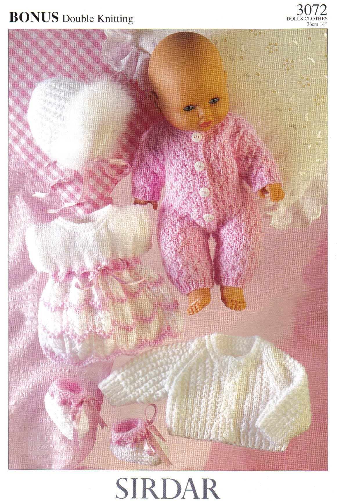 Sirdar Double Knit Knitting Pattern - 3072 Dolls Clothes