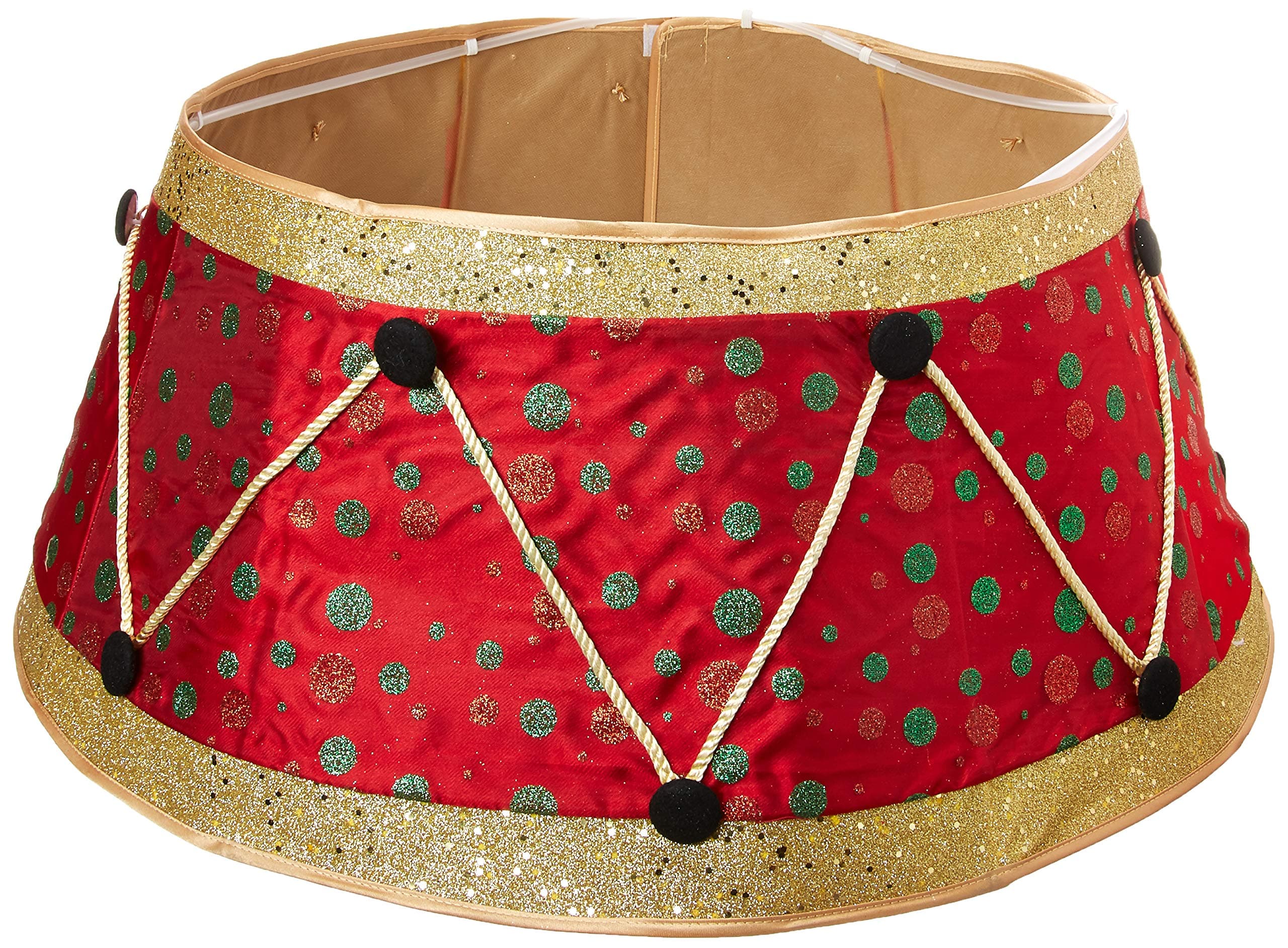 Dyno Seasonal Solutions 11" X 26" Diameter Satin Christmas Tree Collar Drum Design, 11" by 26"