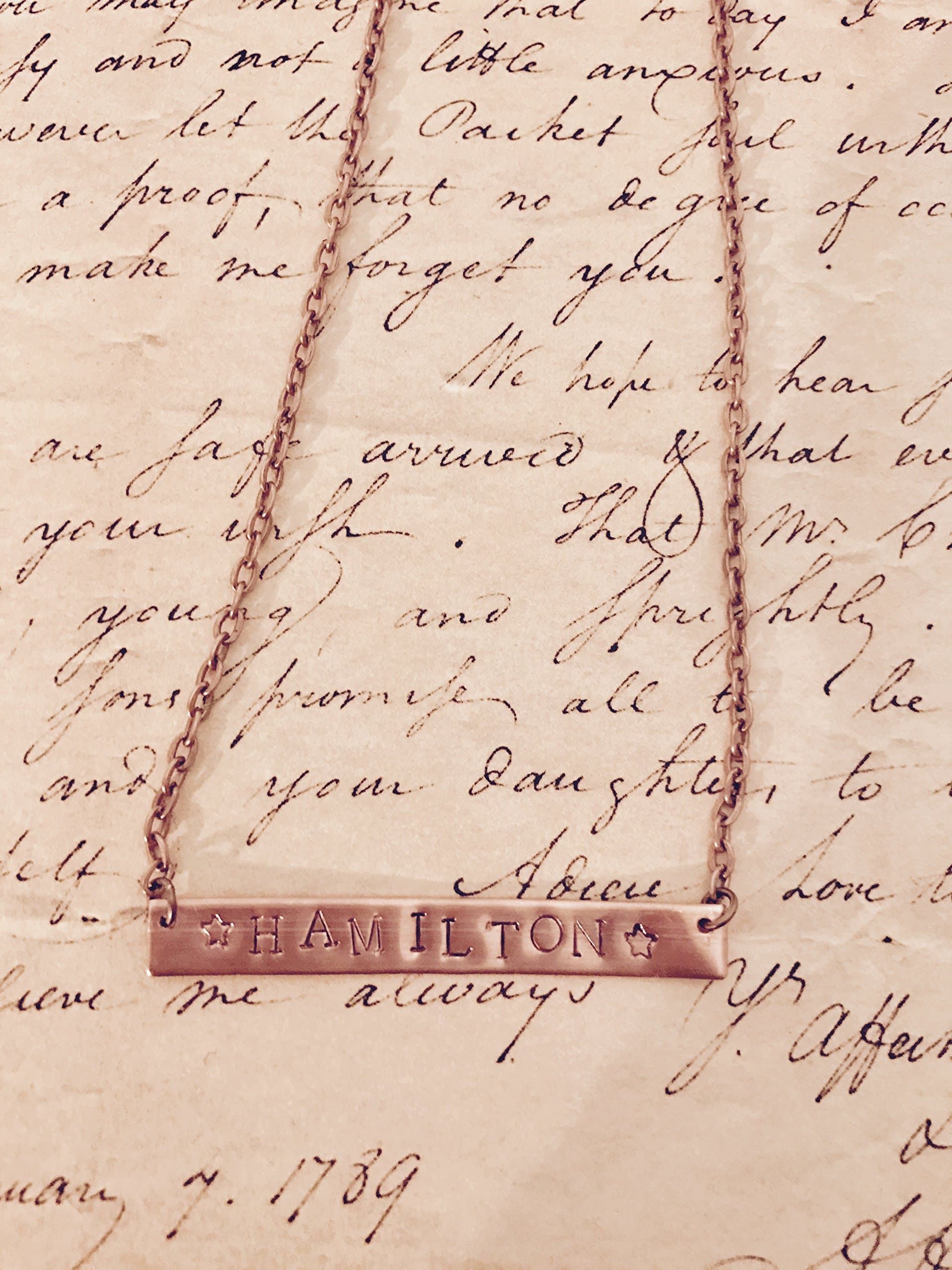 HAMILTON Broadway HAMILTON Lyrics necklace