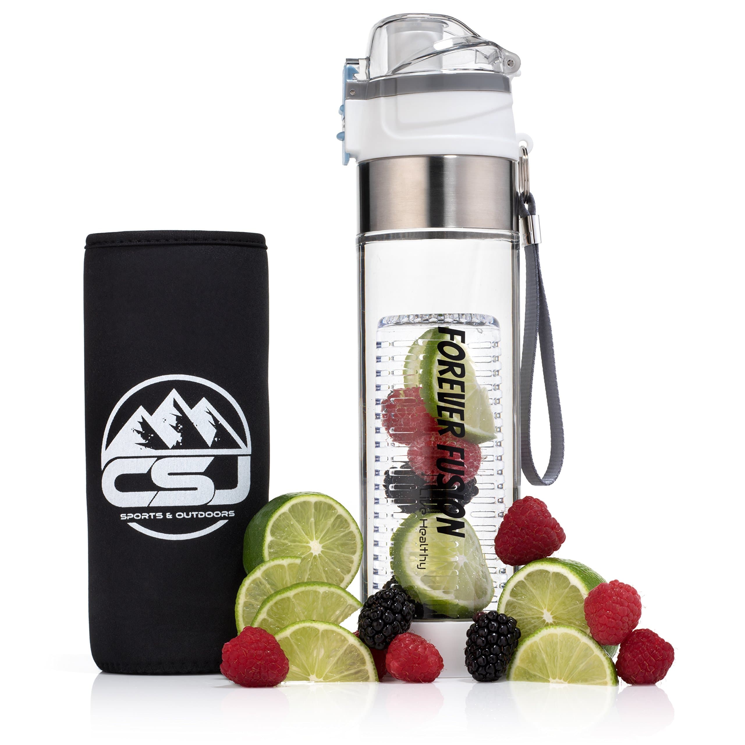 CSJ Sports Best Sport Fruit Infuser Water Bottle 24 oz Flip Top