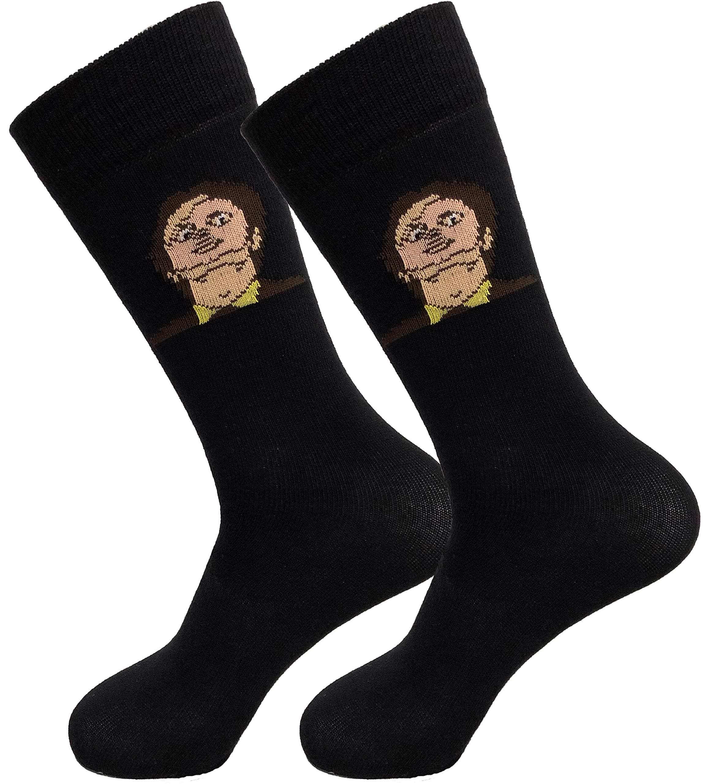 Balanced Co. Dwight Schrute Mask Dress Socks Rainn Wilson Funny Socks Crazy Socks Casual Cotton Crew Socks (Black)