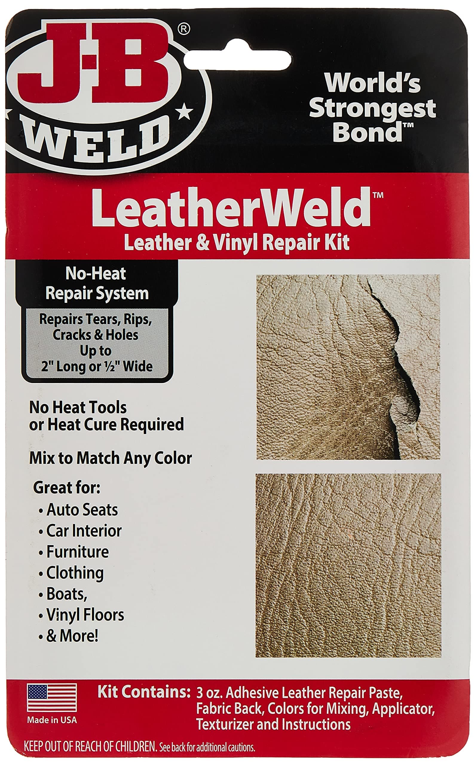 2130 Vinyl and Leather Repair Kit, 3 oz, Black