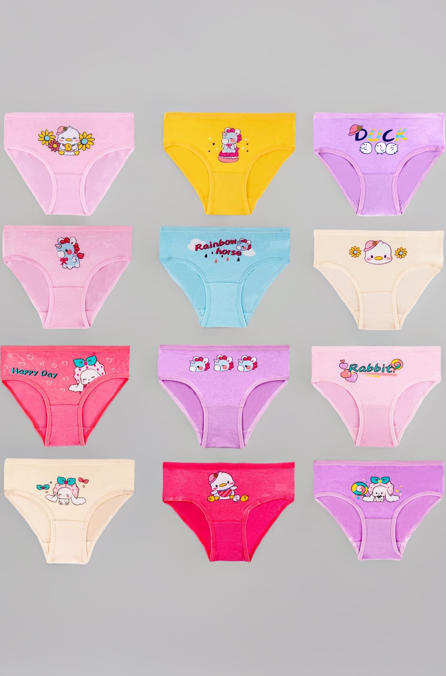 Girls' Comfortable Briefs Cotton (9 Pieces)