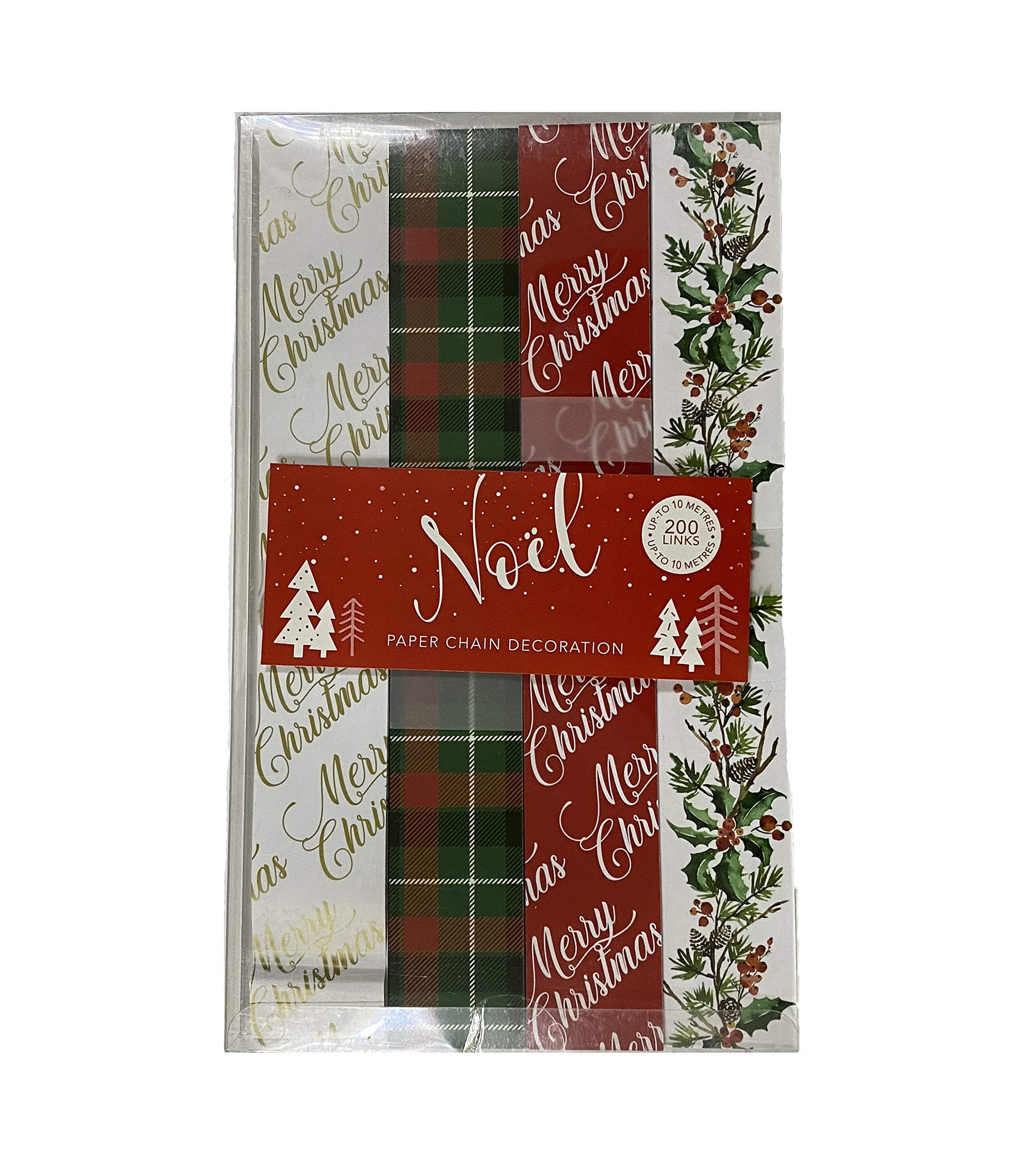 eBoutik – Novelty Christmas Decorations - Make Your Own Traditional Christmas Paper Chain Kit – Paper Chains Self Adhesive (Traditional Christmas)