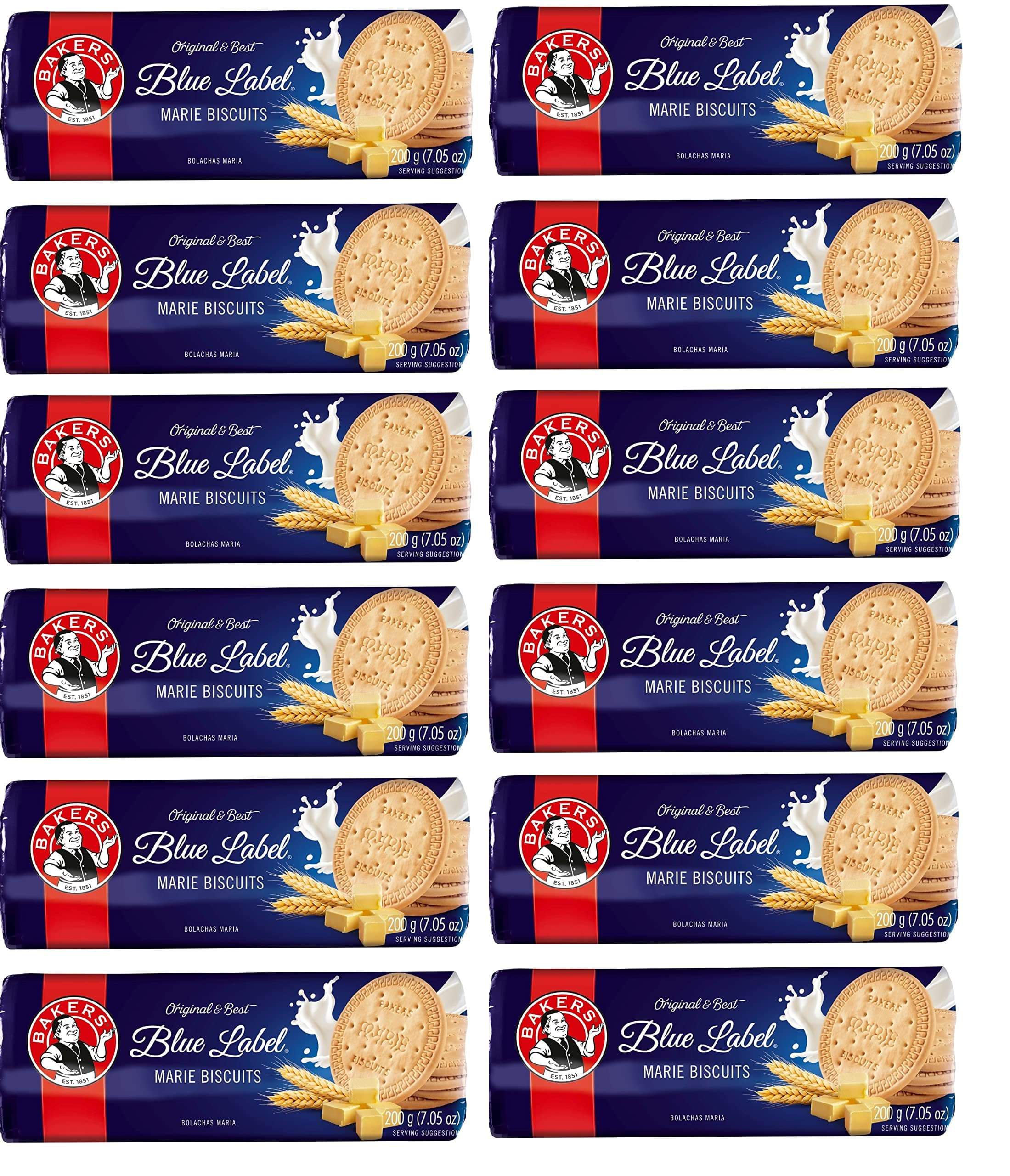 Bakers Marie Original Blue Label Biscuits (Kosher) 200g Pack of 12 CASE