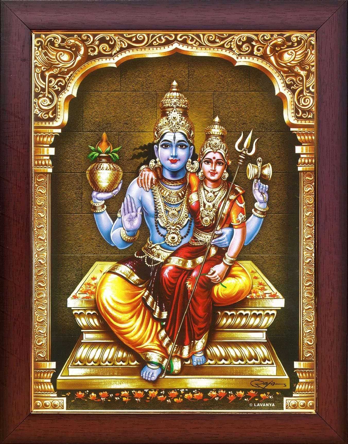 Garuda Photos - God Sri Swarnakarshana Bhairava/Sri Swarana Bhairavar Photo Frame/Swarna akarshana Bairavar Lakshmi Laxmi Sivan Shivan Bhagwan Photo Frame (Regular (13x10 Inch))