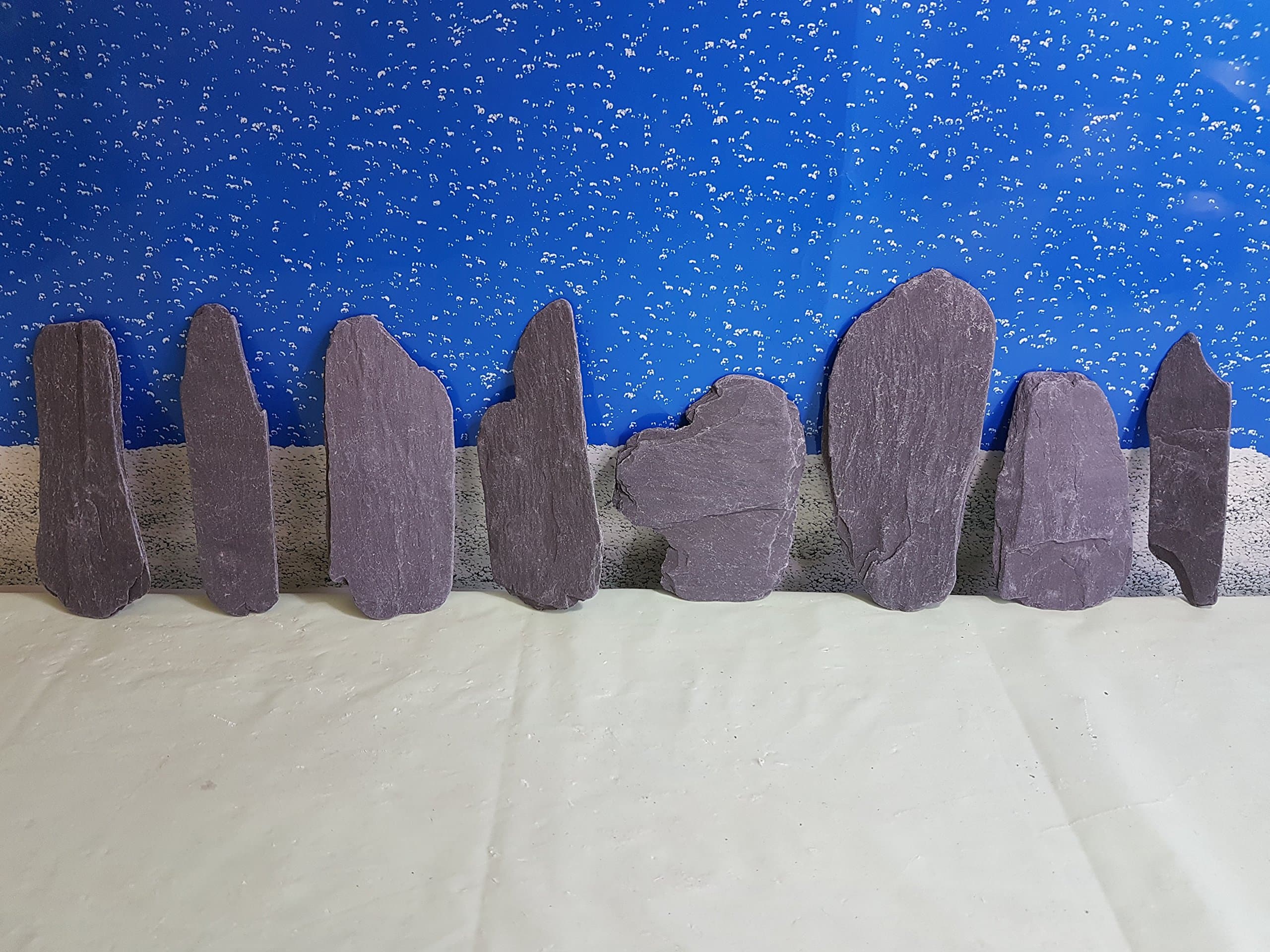 Fennstones flat loose real natural slate furnishing stone rock for aquarium fish tank & vivarium reptile lizard