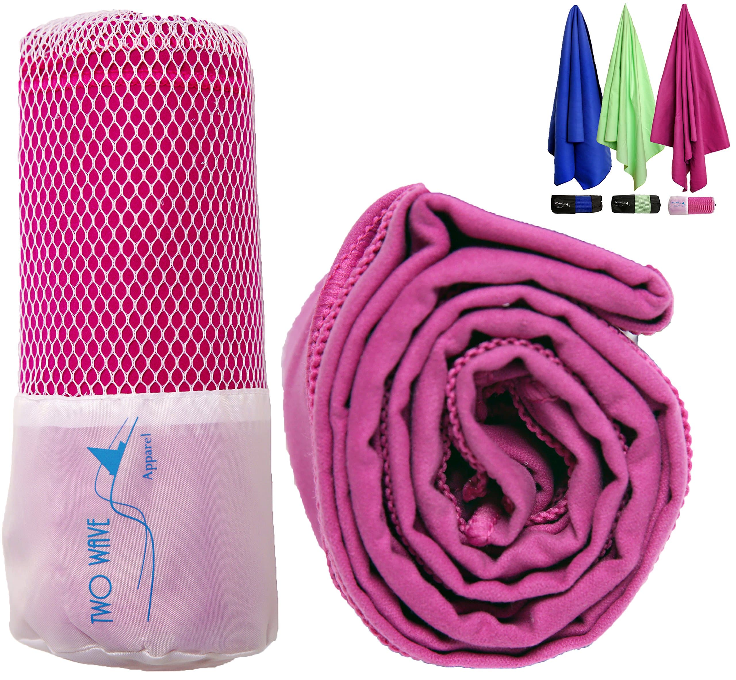 Large Colour-fast Microfibre Gym Towel / Sports Towel with Mesh Carry Bag, Premium Quality, Super Absorbent, Quick Dry, Lightweight, Soft and Compact, for Swimming, Yoga, Travel, Camping and Home (Purple, 80 x 180cm)