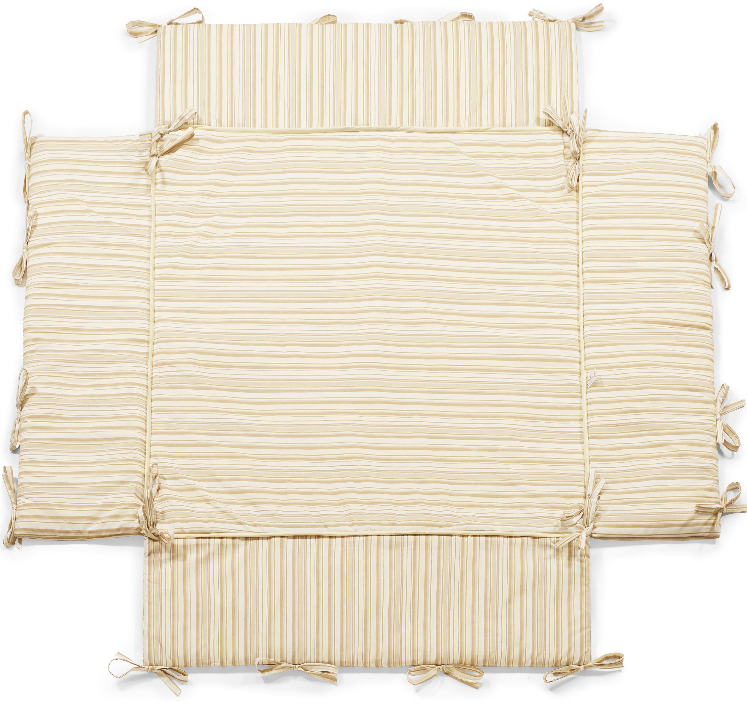 KOKO- Playpen mat | bumper | suitable for playpens with the size: 100x100 cm | Choice of colours (yellow/brown striped)