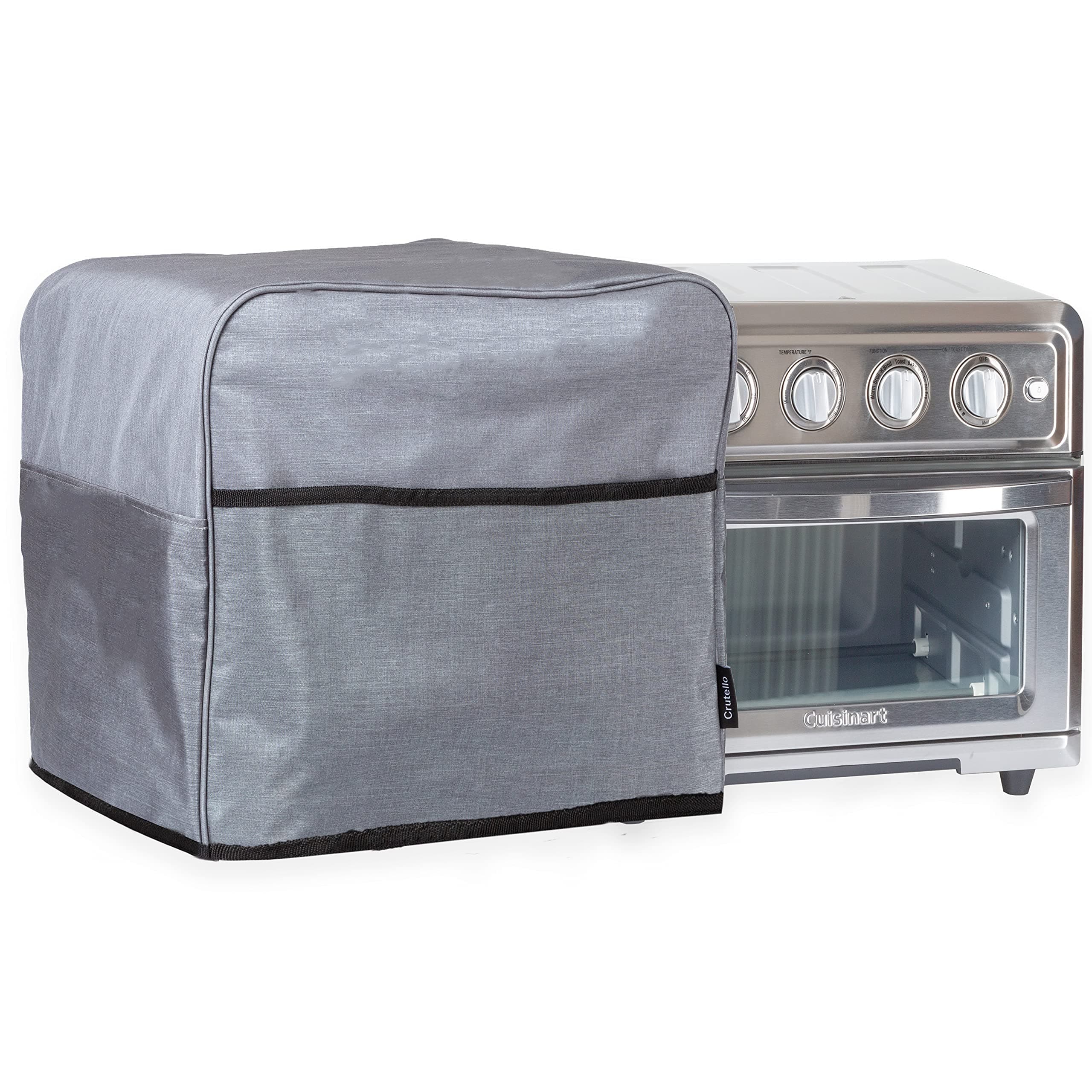Crutello Convection Toaster Oven Cover with Storage Pockets, Large, Toaster Oven Covers, Fits Machines Up to 17 x 15 x 14 Inches, Compatible with Cuisinart Toaster Oven Cover