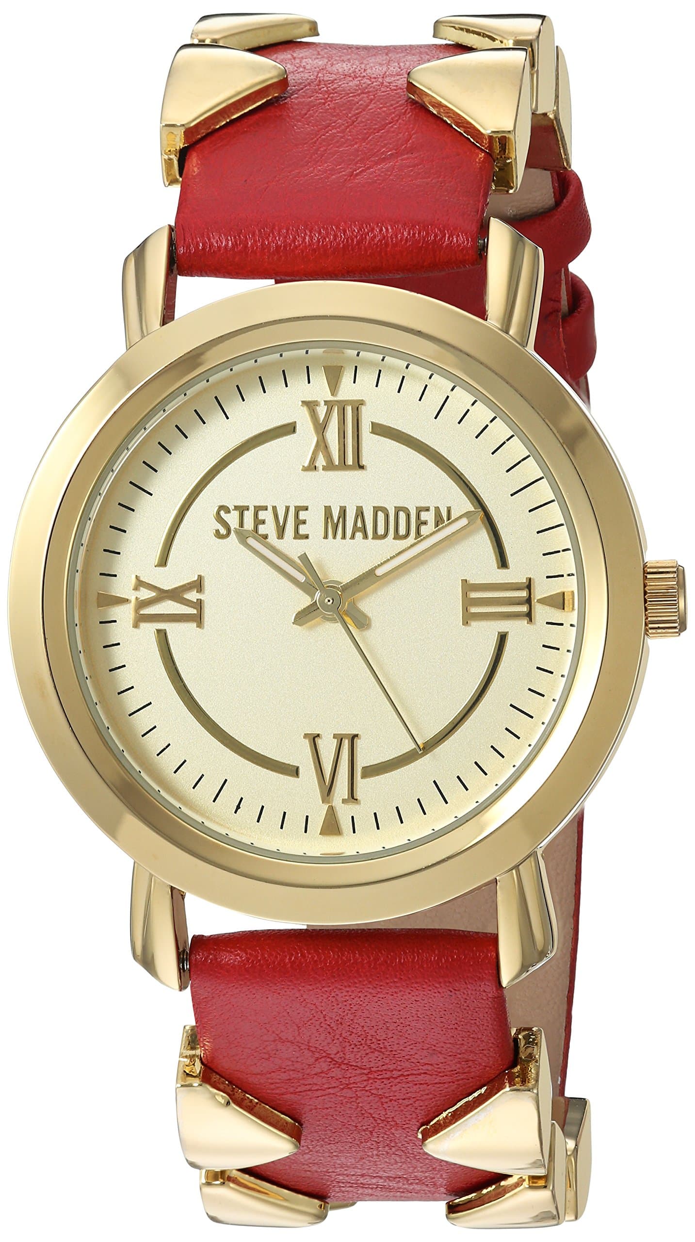 Steve Madden Women's SMW038G-RE Analog Display Japanese Quartz Red Watch
