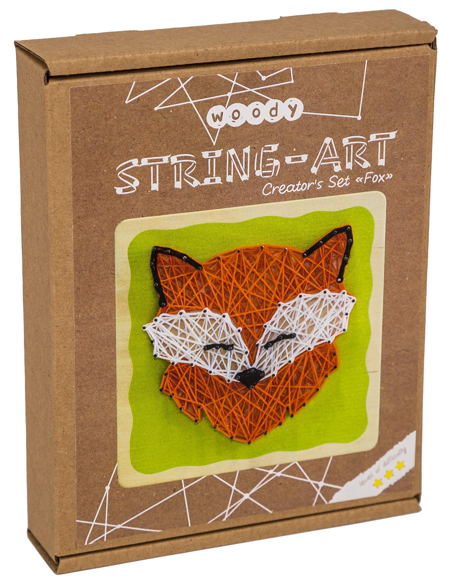 Eco-Friendly String Art Kit Natural Wood – Fox Gift – Craft Kit for Kids and Adults - 1 Large String Art Canvases, Home Décor