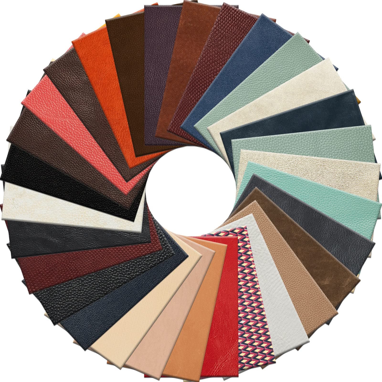 Amylove 30 Pcs Genuine Leather Scraps for Craft 12 x 7.8 Inch Tooling Leather Sheets Material(Multicolor)