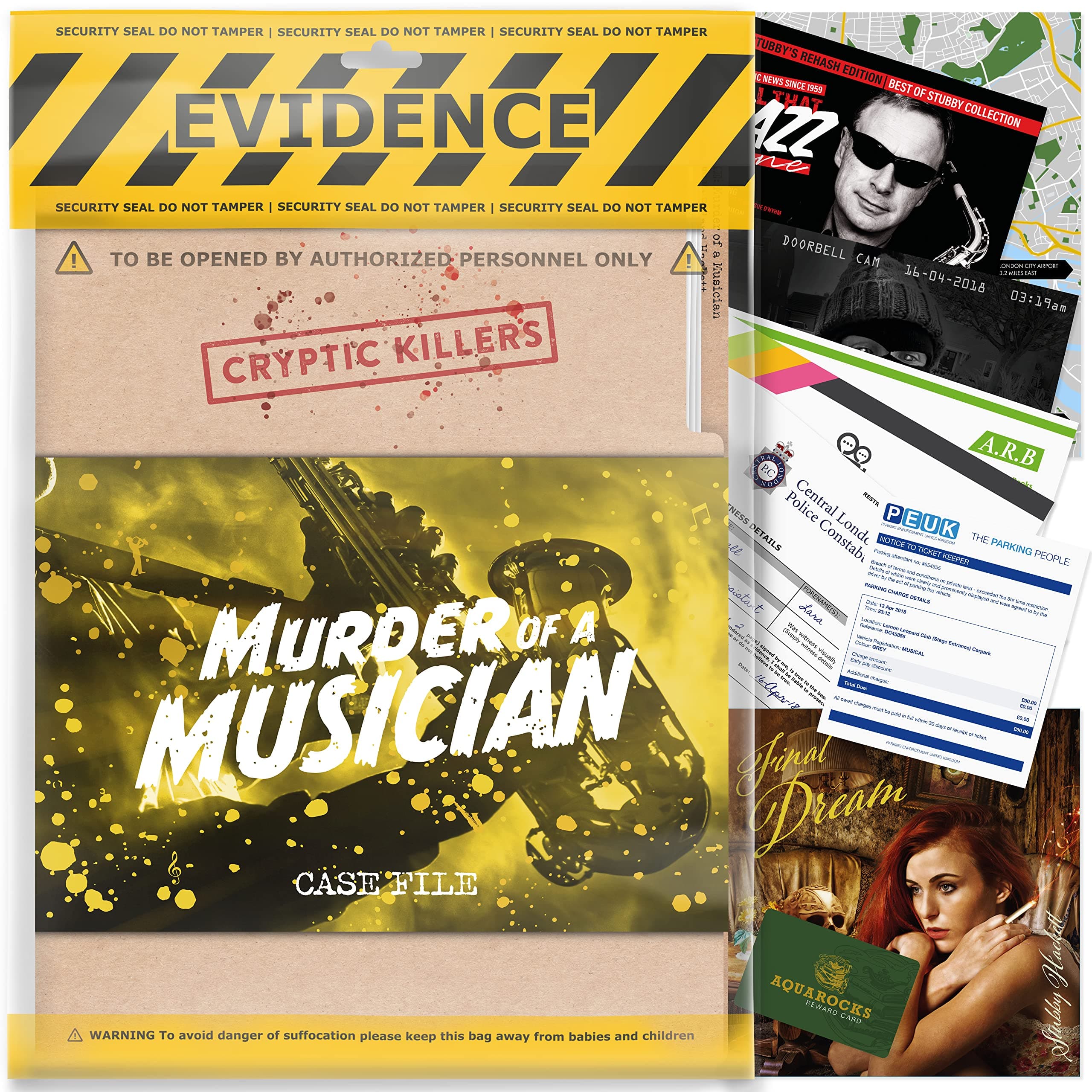 Unsolved Murder Mystery Game, Cold Case Files Investigation, Detective Clues, Evidence, Solve the Crime, Individuals, Date Nights & Party Groups, "Murder of a Musician" by CRYPTIC KILLERS