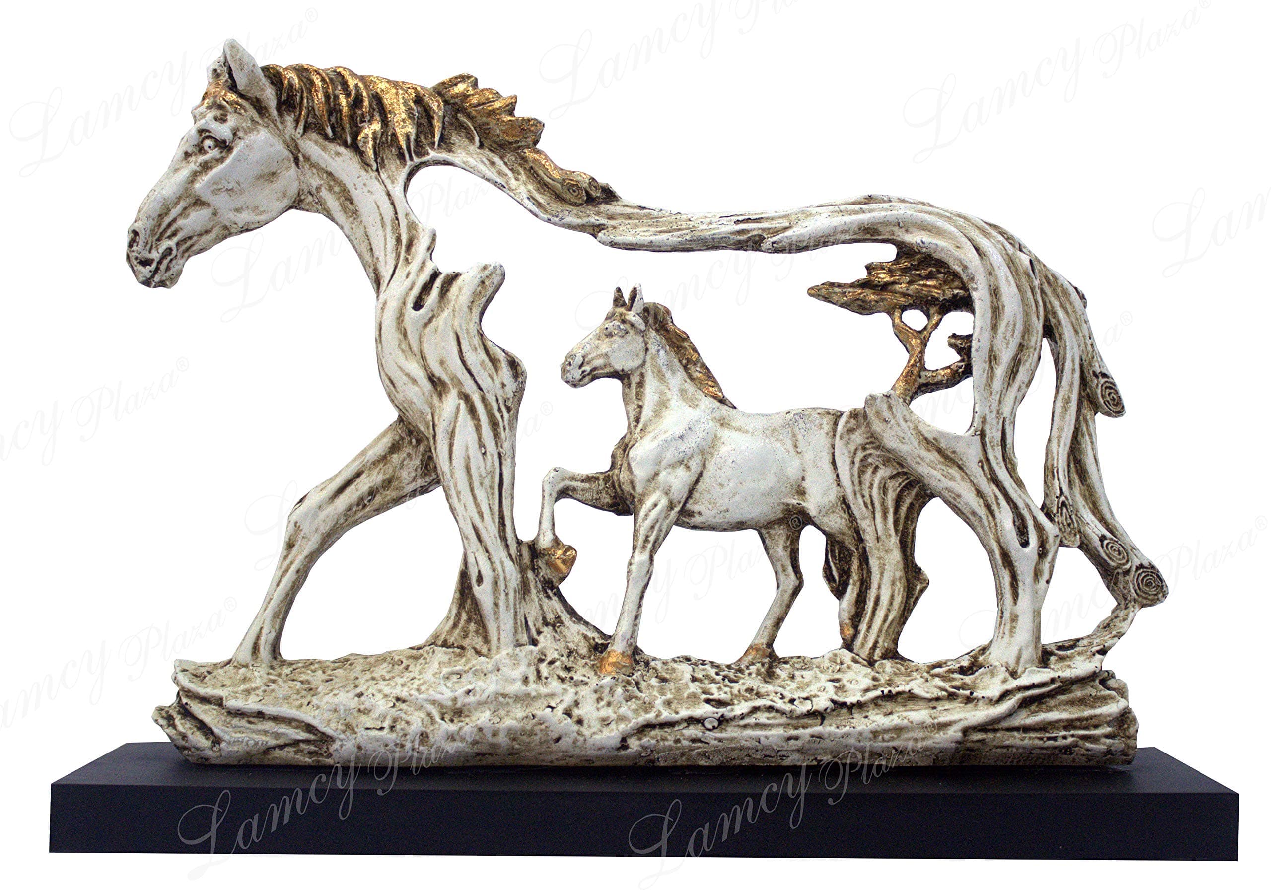 Resin White Running Horse Statue Showpiece - 8.5 Inches | Home Decor Items for Hall Showcase, Living Room & Bedroom | Resin Horse Home Decor Showpiece for Gift Purpose