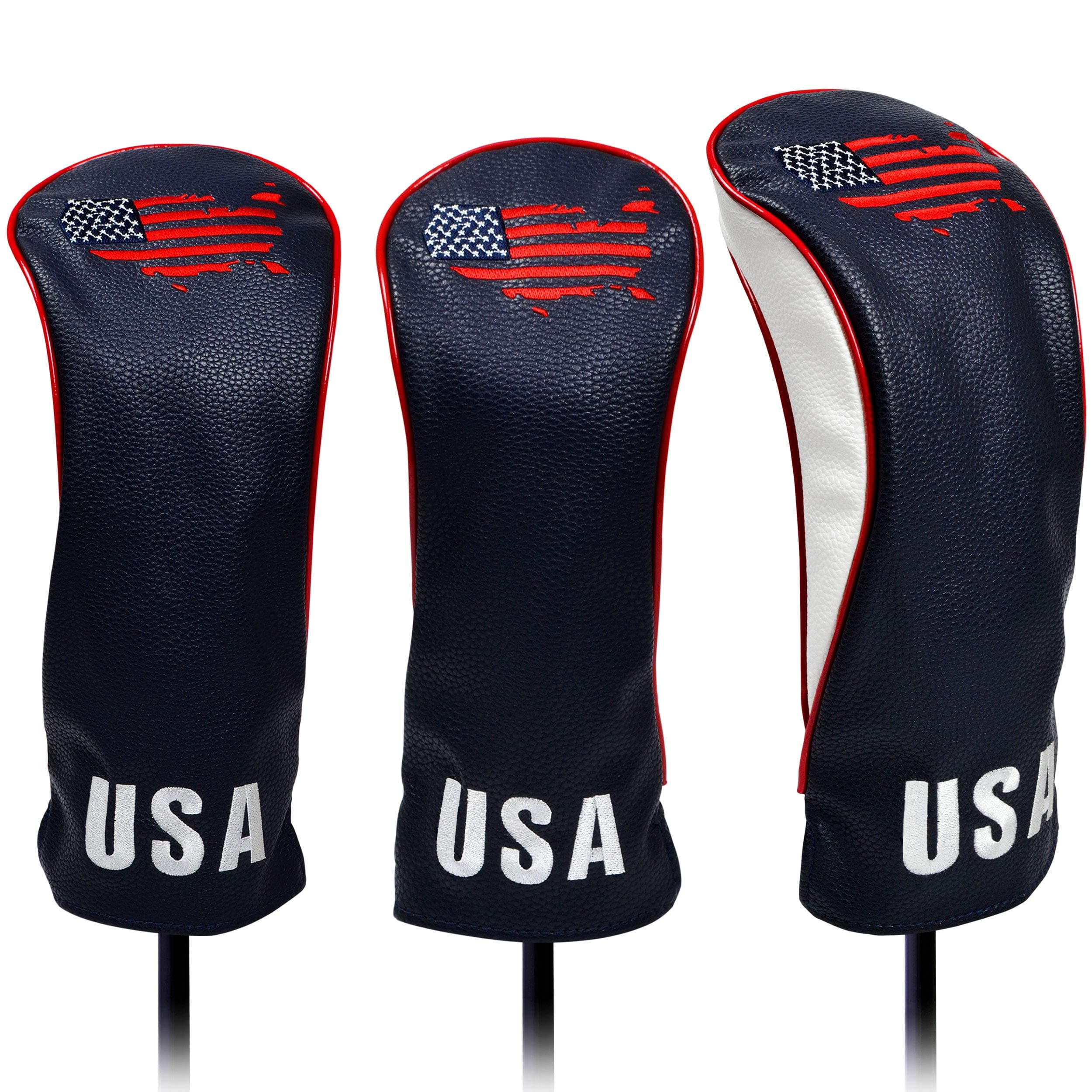 - USA Golf Head Covers for Driver & Fairway Woods - Premium Leather Headcovers, Designed to Fit All Woods and Drivers
