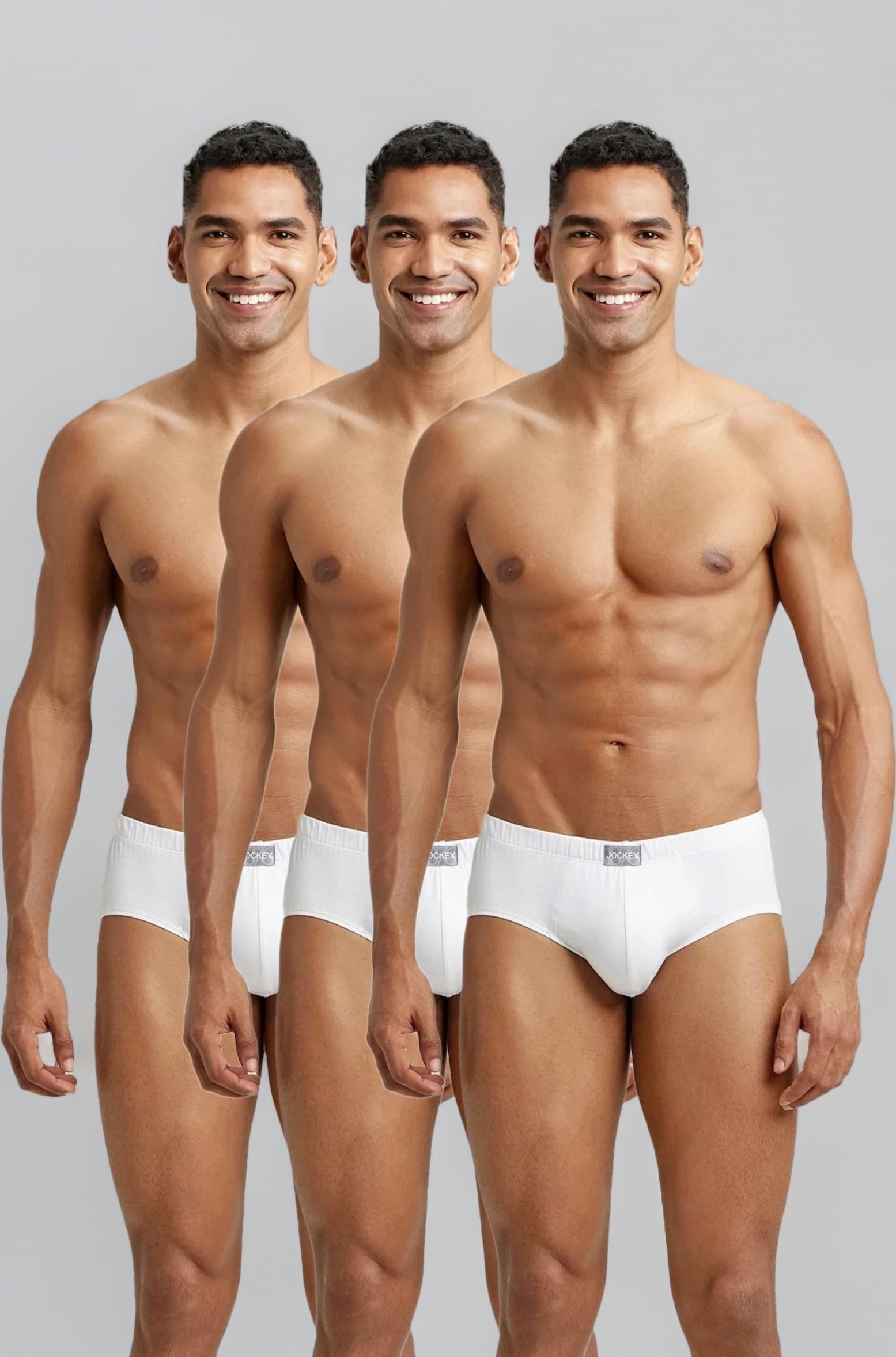 Jockey 8035 Men's Super Combed Cotton Solid Poco Brief with Ultrasoft Concealed Waistband (Pack of 3)