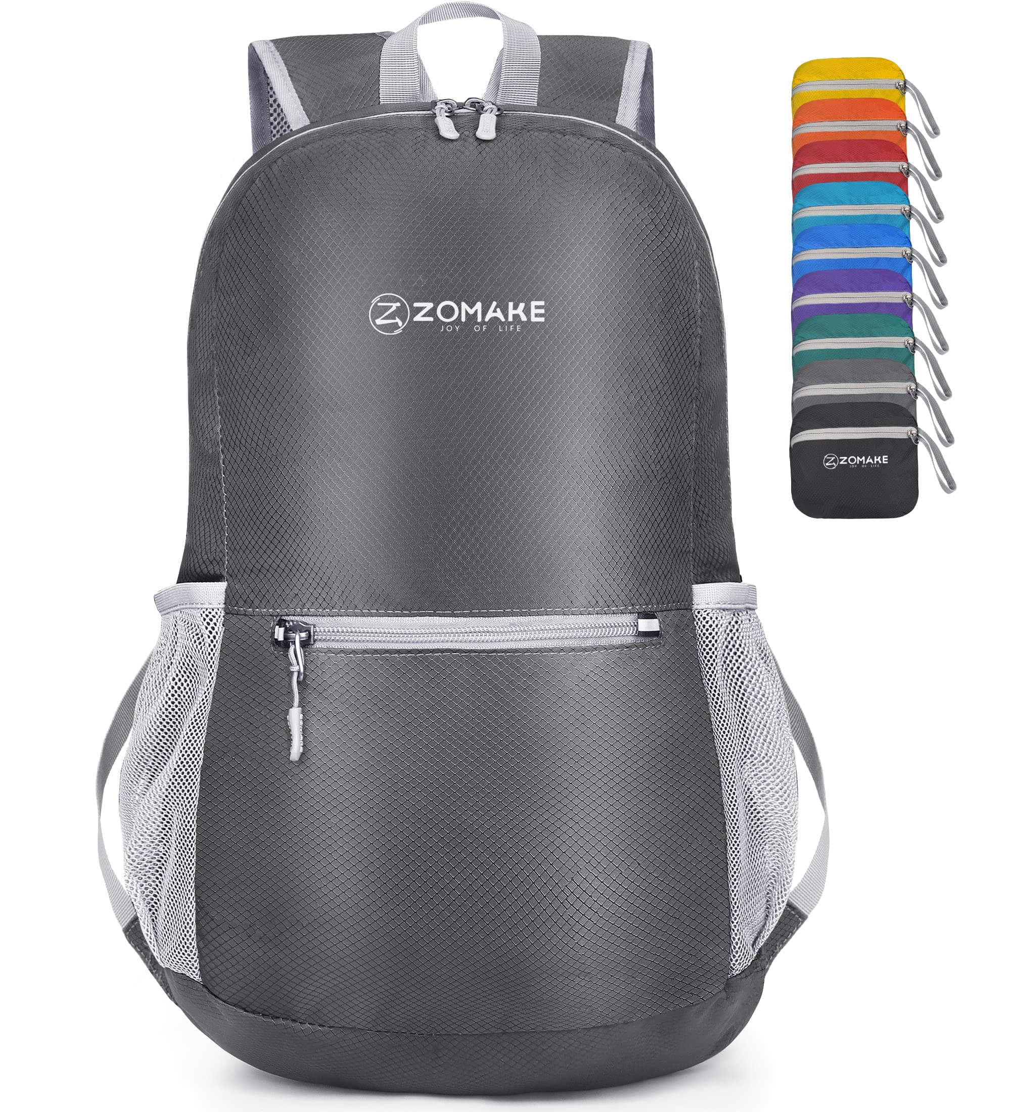 ZOMAKE Ultra Lightweight Hiking Backpack 20L, Packable Small Backpacks Water Resistant Daypack for Women Men(Medium Grey)