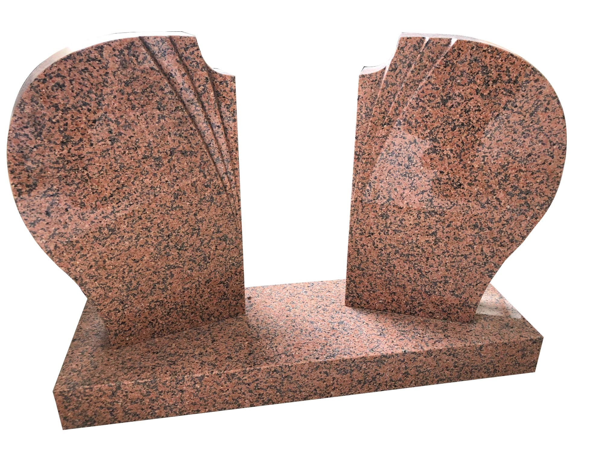 Salmon Granite Upright Monument Gravemarker Headstone Gravestone 30" Length x 24" Height x 4" Thick with Base 40" Length x 4" Height x 12" Width MN-275