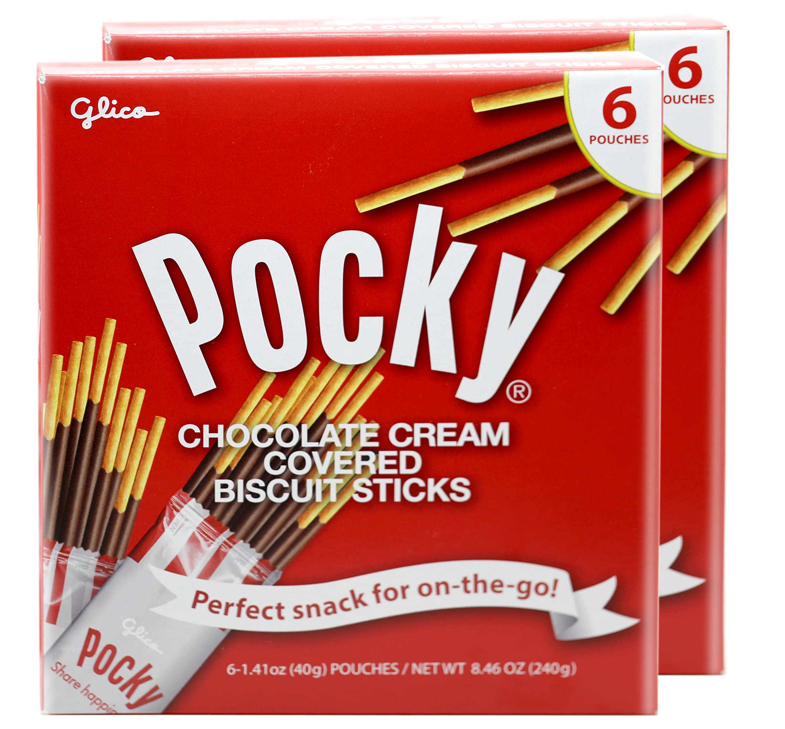 Glico Pocky Chocolate Cream Covered Biscuit Sticks (24 Pouches)