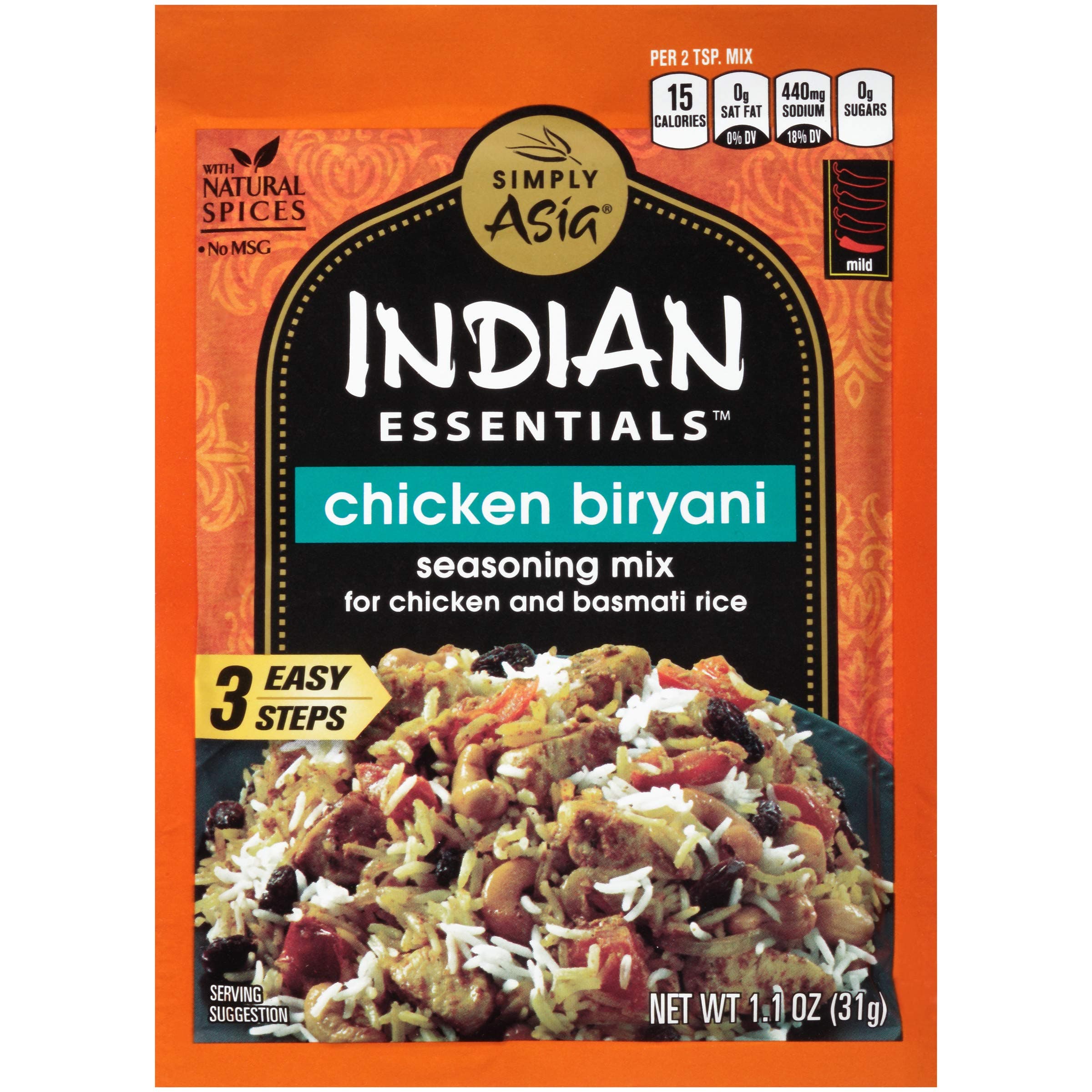 Indian Essentials Chicken Biryani Seasoning Mix, 1.10 oz (Pack of 12)