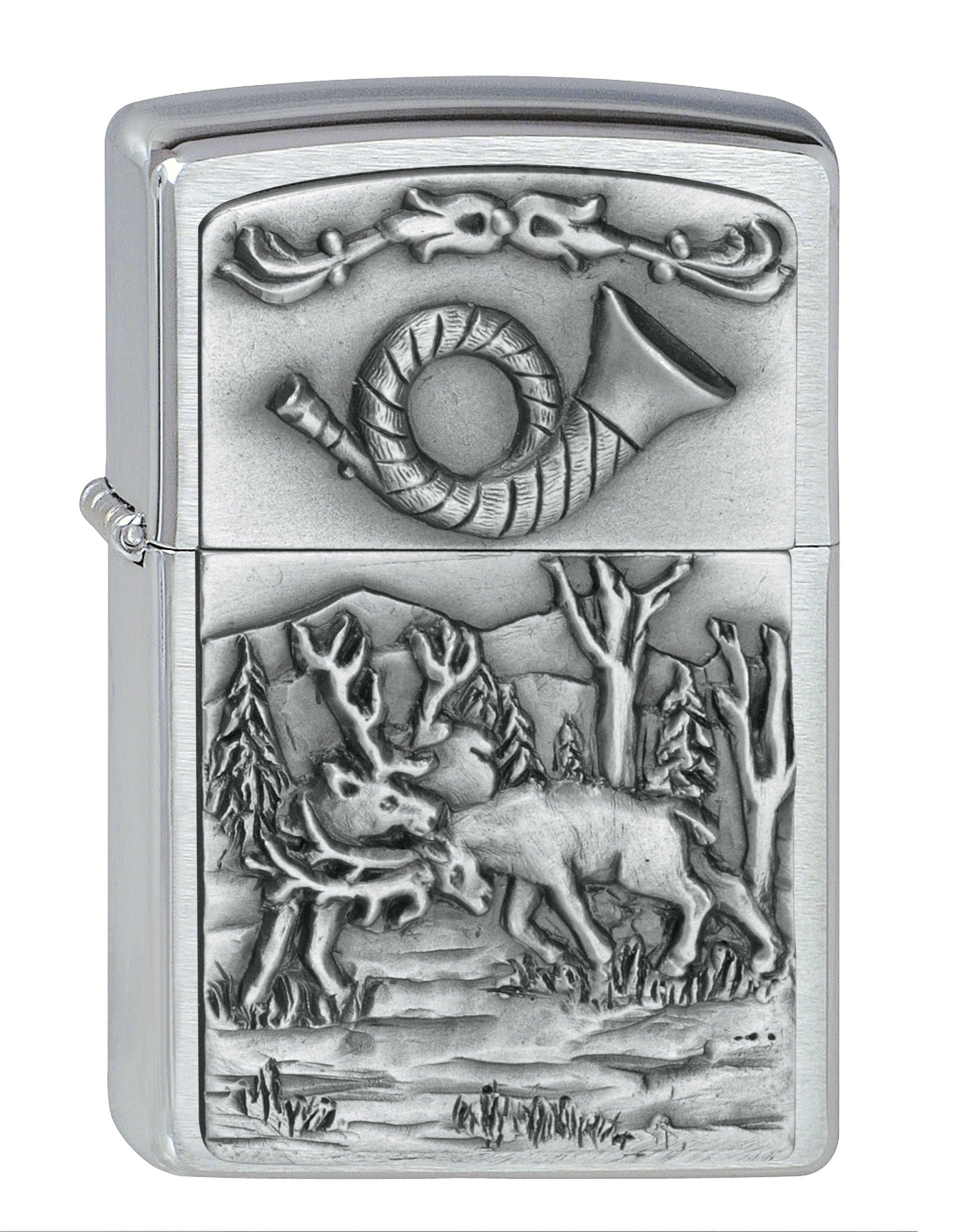 Zippo Silver Deer Emblem Windproof Mechanical Lighter