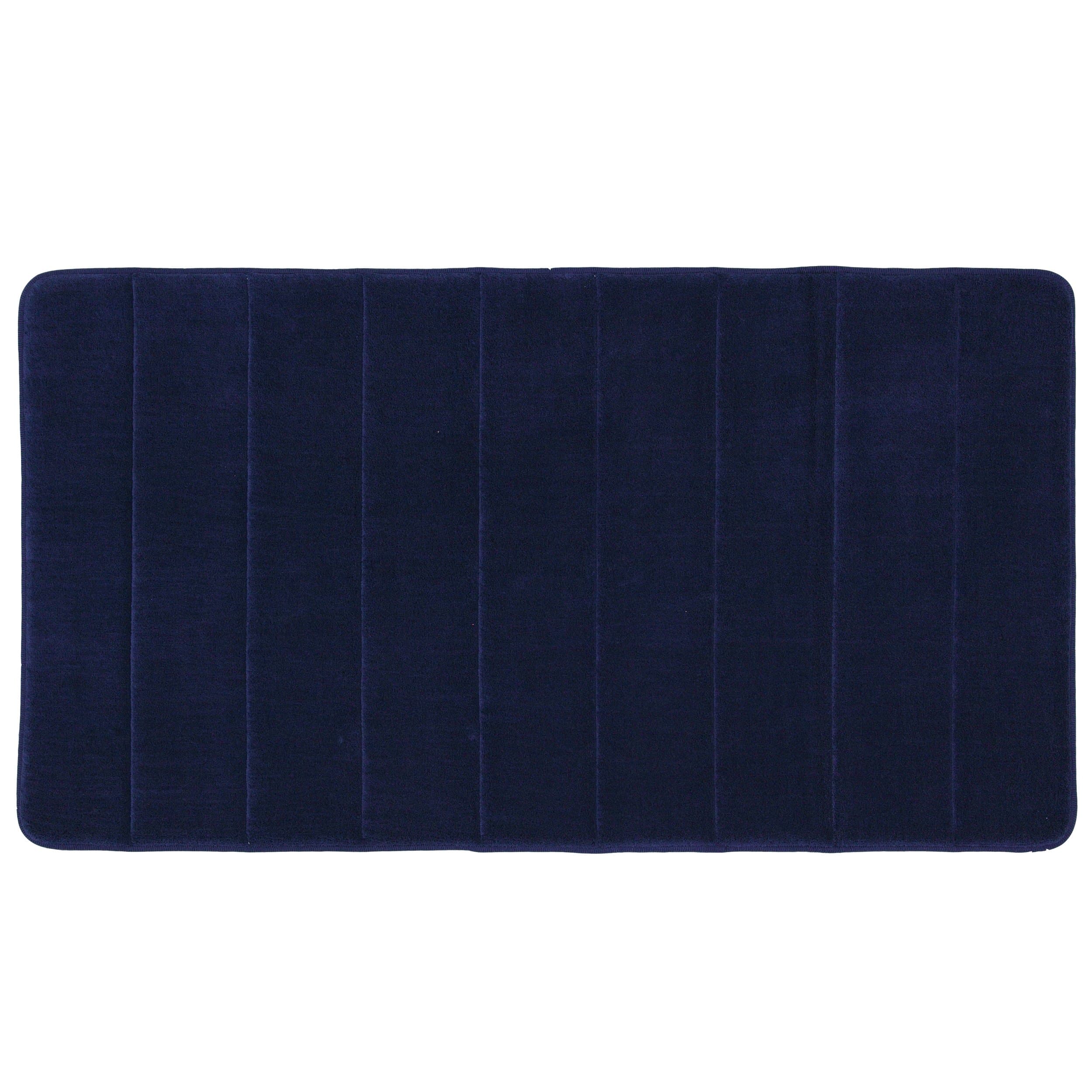 Mohawk Home Luxurious 19-1/2-Inch by 36-Inch Memory Foam Bath Rug, Blue