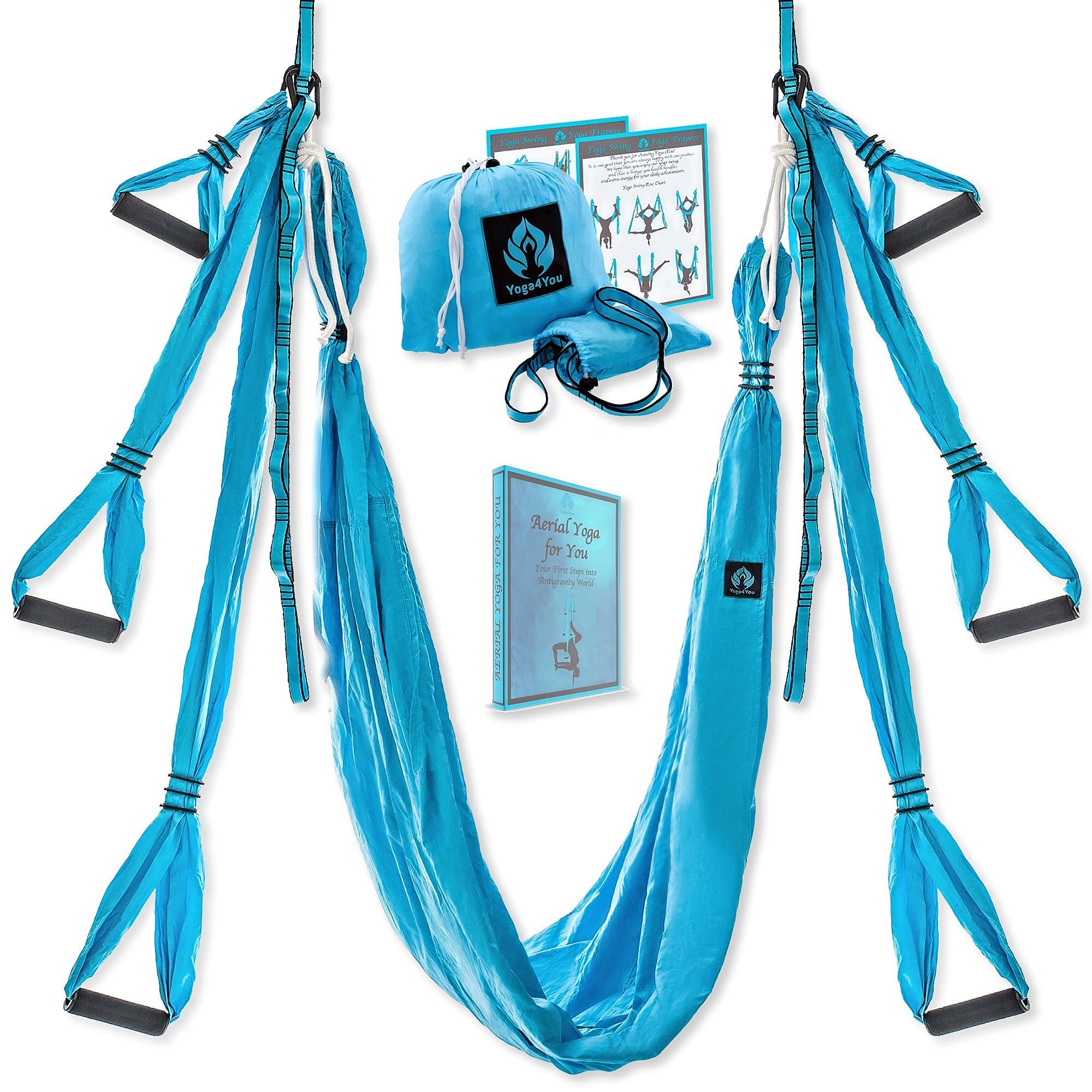 Aerial Yoga Swing Set - Hammock Hanging Swing - Sling Inversion Fly Kit - Antigravity Yoga Sling - Suspension Trapeze