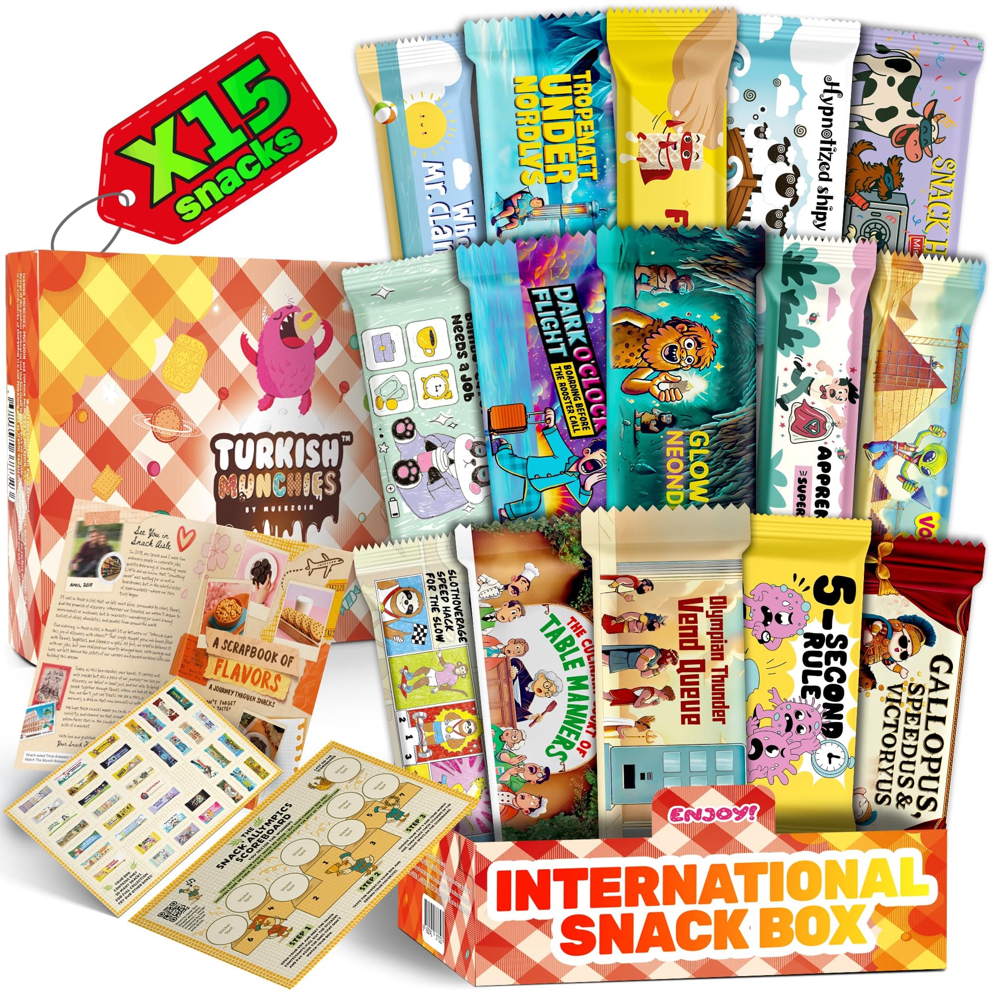 International Food Hamper | Premium Exotic Foreign Foods | Unique Hampers & Gourmet Gift for Men and Women | American Alike Retro Turkish Foods | Full-Size + Bonus Snacks (Midi Pink)
