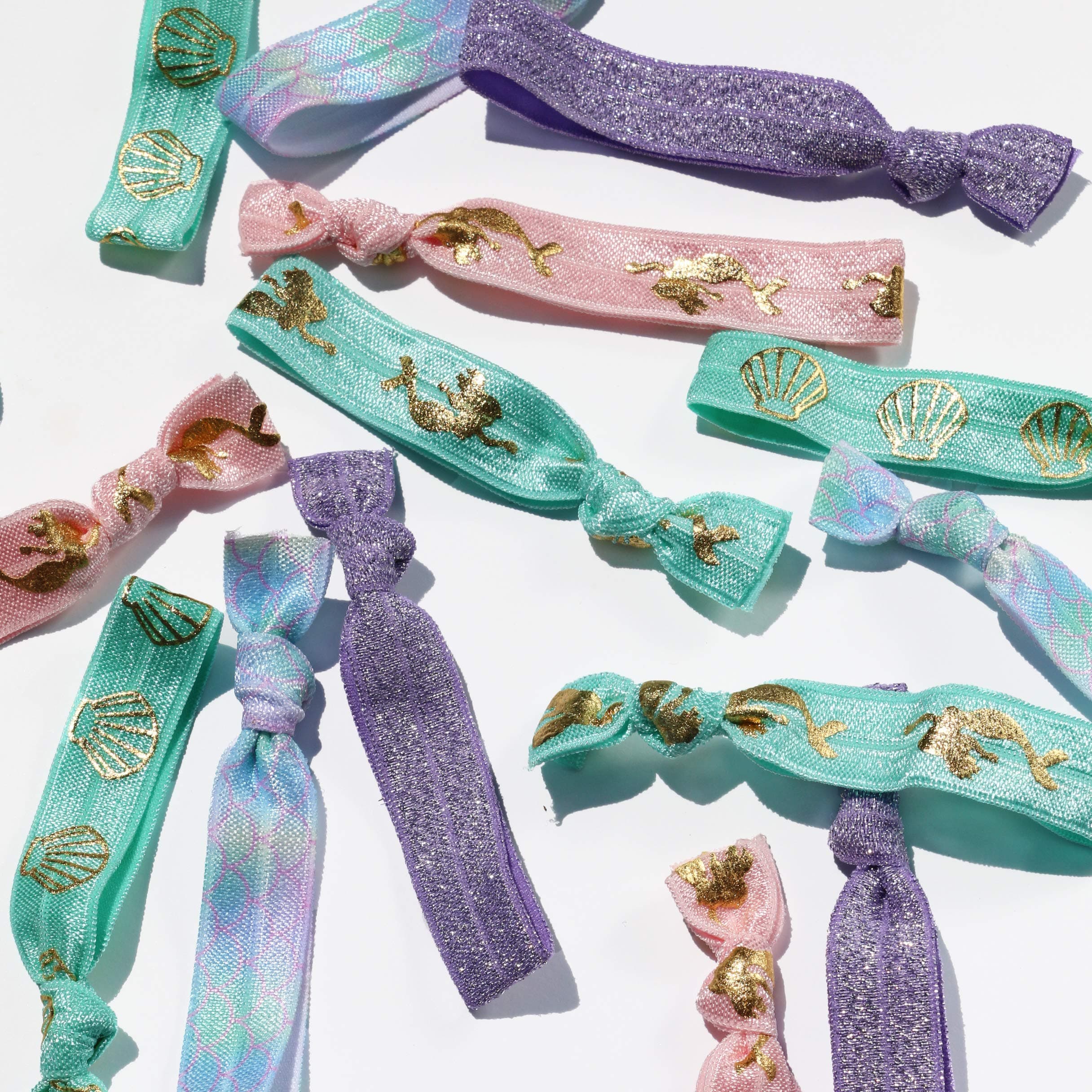 Hair Ties (50 Hair Ties, Multicolor Mermaid)