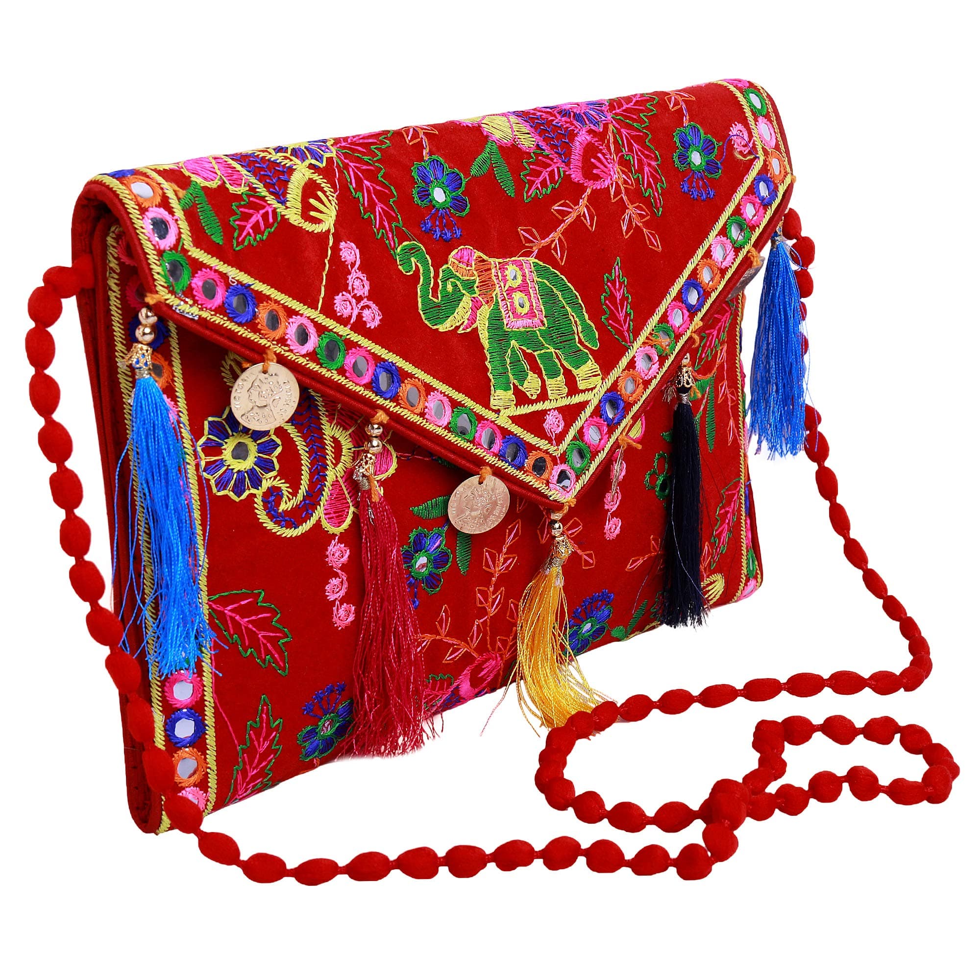 Lonika Clutch Purse For Women Elephant Handmade Ethnic Vintage Handbags Crossbody Bag
