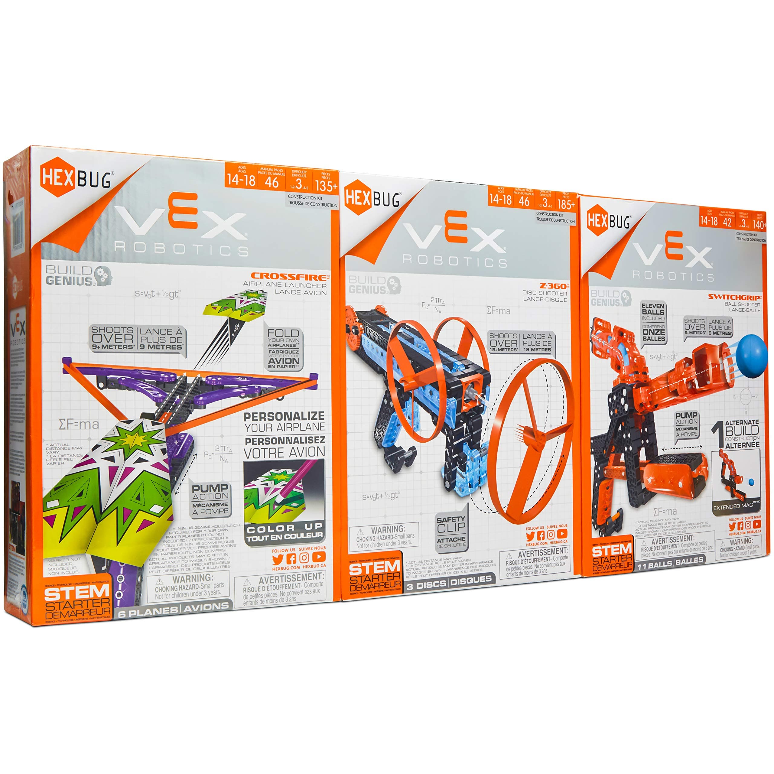 Hexbug VEX Robotics Bundle: CROSSFIRE, SWITCHGRIP, Z-360 (3 packs)