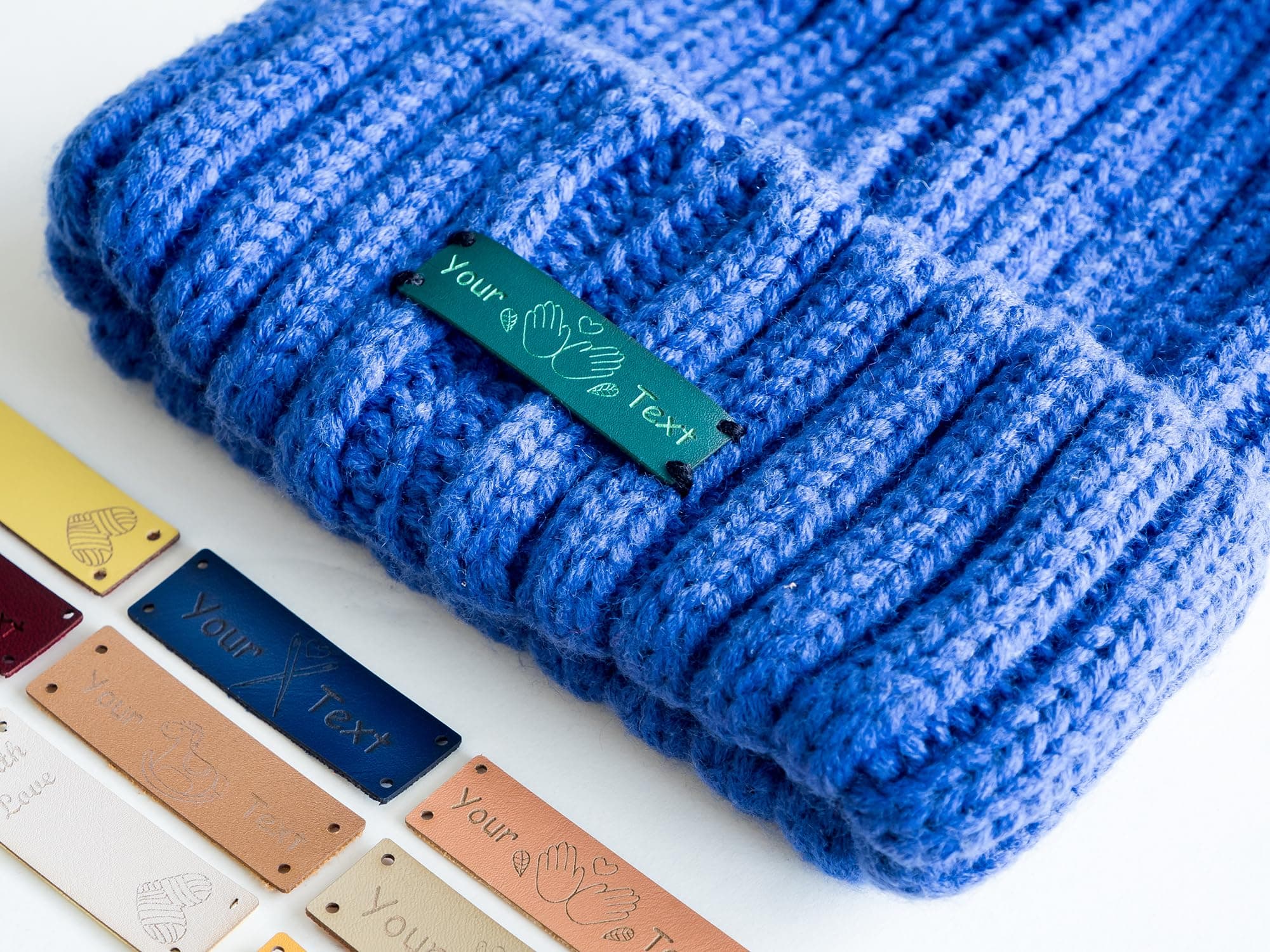 Personalized Faux Leather Labels for Handmade Products, Knitting, Crochet, Clothing