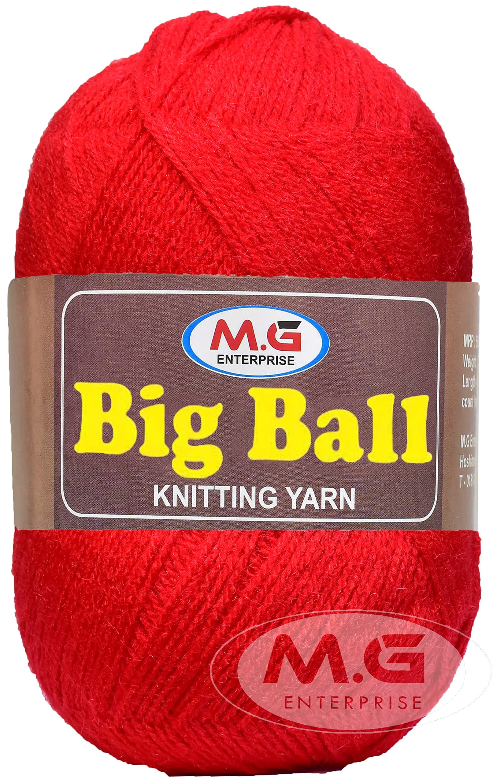 M.G ENTERPRISE Big Ball Candy Red (600 gm) Wool Ball Hand Knitting Wool/Art Craft Soft Fingering Crochet Hook Yarn, Needle Knitting Yarn Thread dye Q R STT