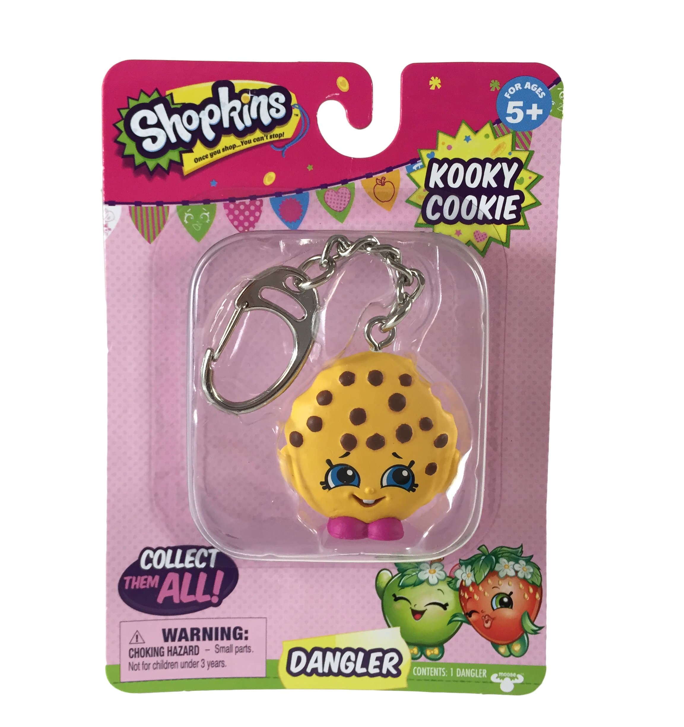 Shopkins Kooky Cookie Keychain, Clip on Your Backpack or Clothes, Collect Them All, Kid