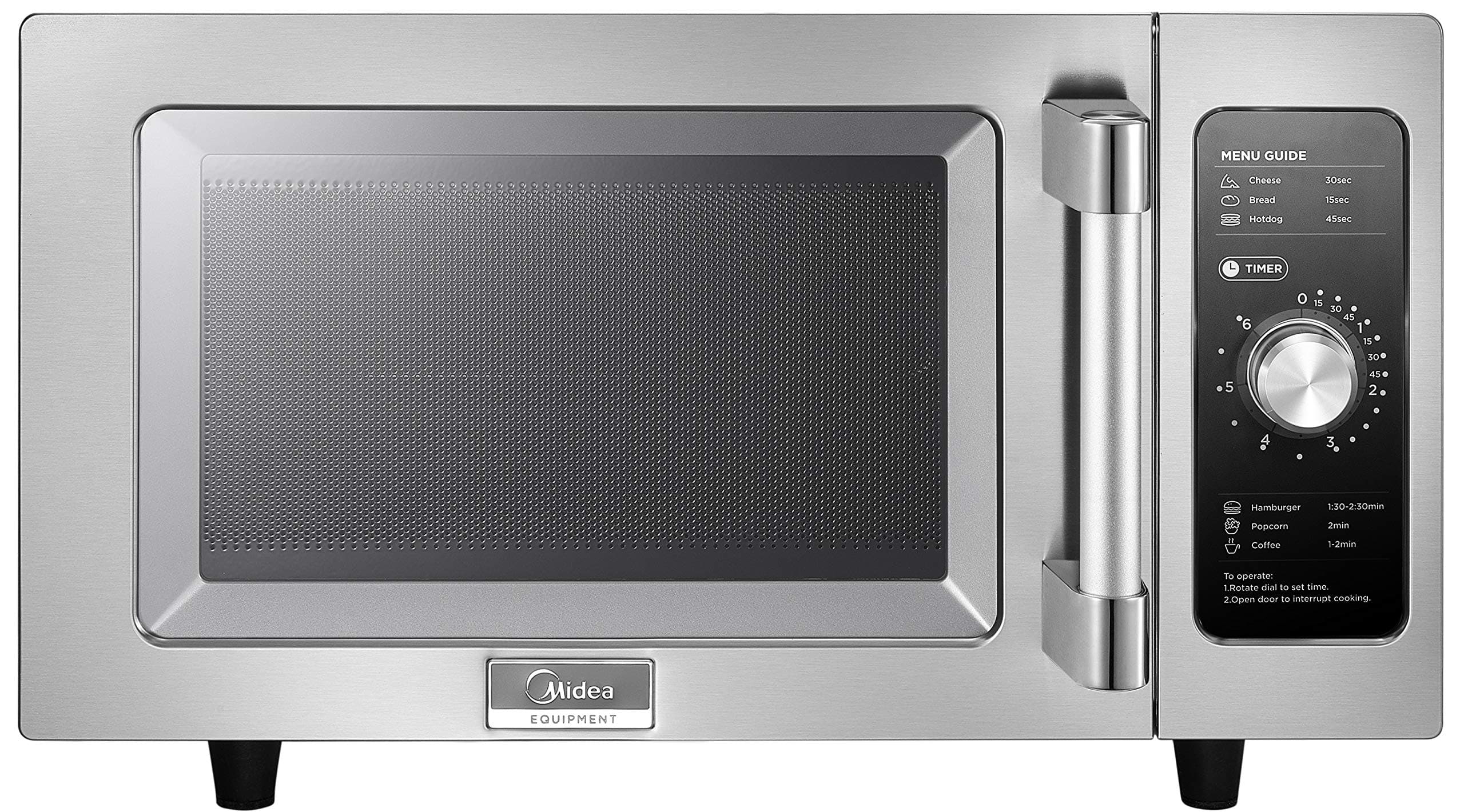 Equipment 1025F0A Countertop Commercial Microwave Oven with Dial, 1000W, Stainless Steel, .9 CuFt