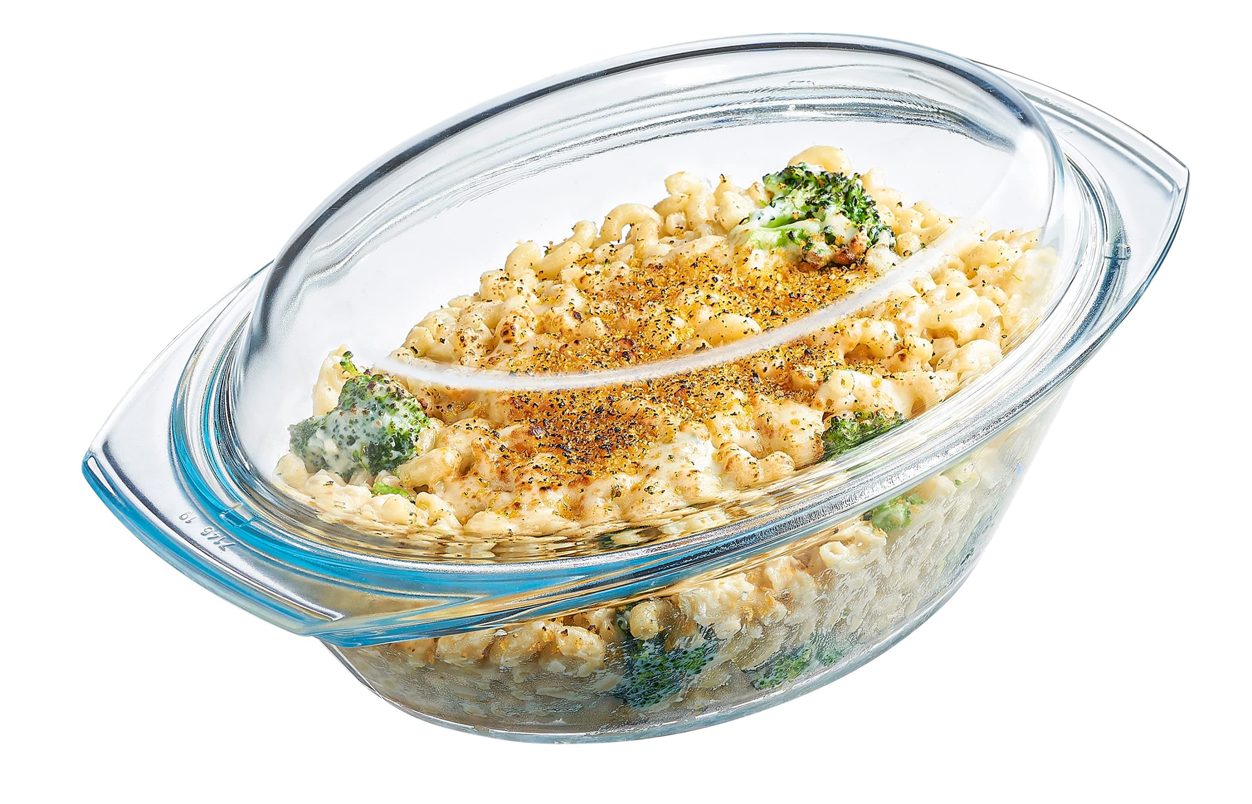 SIMAXClear Glass Casserole Dish: Clear Glass Oval Casserole Dish with Lid and Handles Covered Bowl for Cooking, Baking, Serving, etc. Microwave, Dishwasher, and Oven Safe Cookware – 2.5 Quart