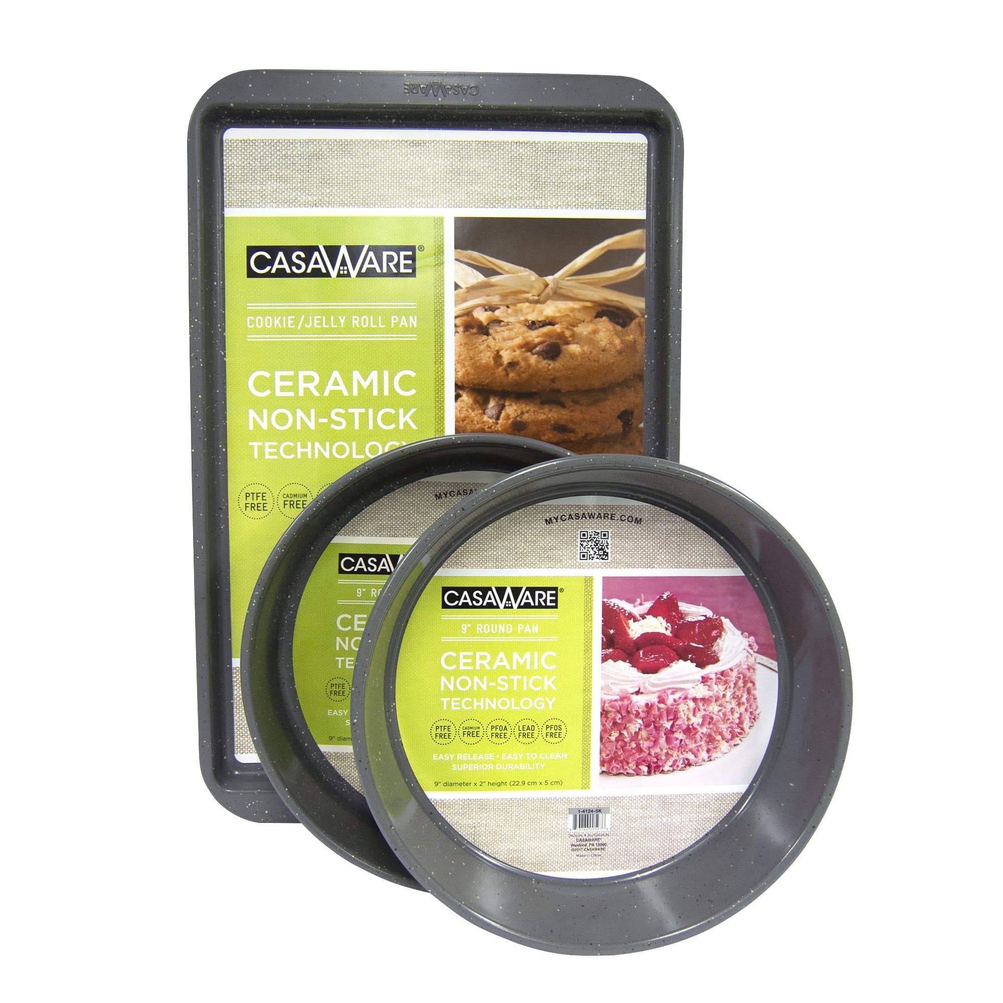 casaWareClassic 3pc Bakeware Set (Silver Granite)