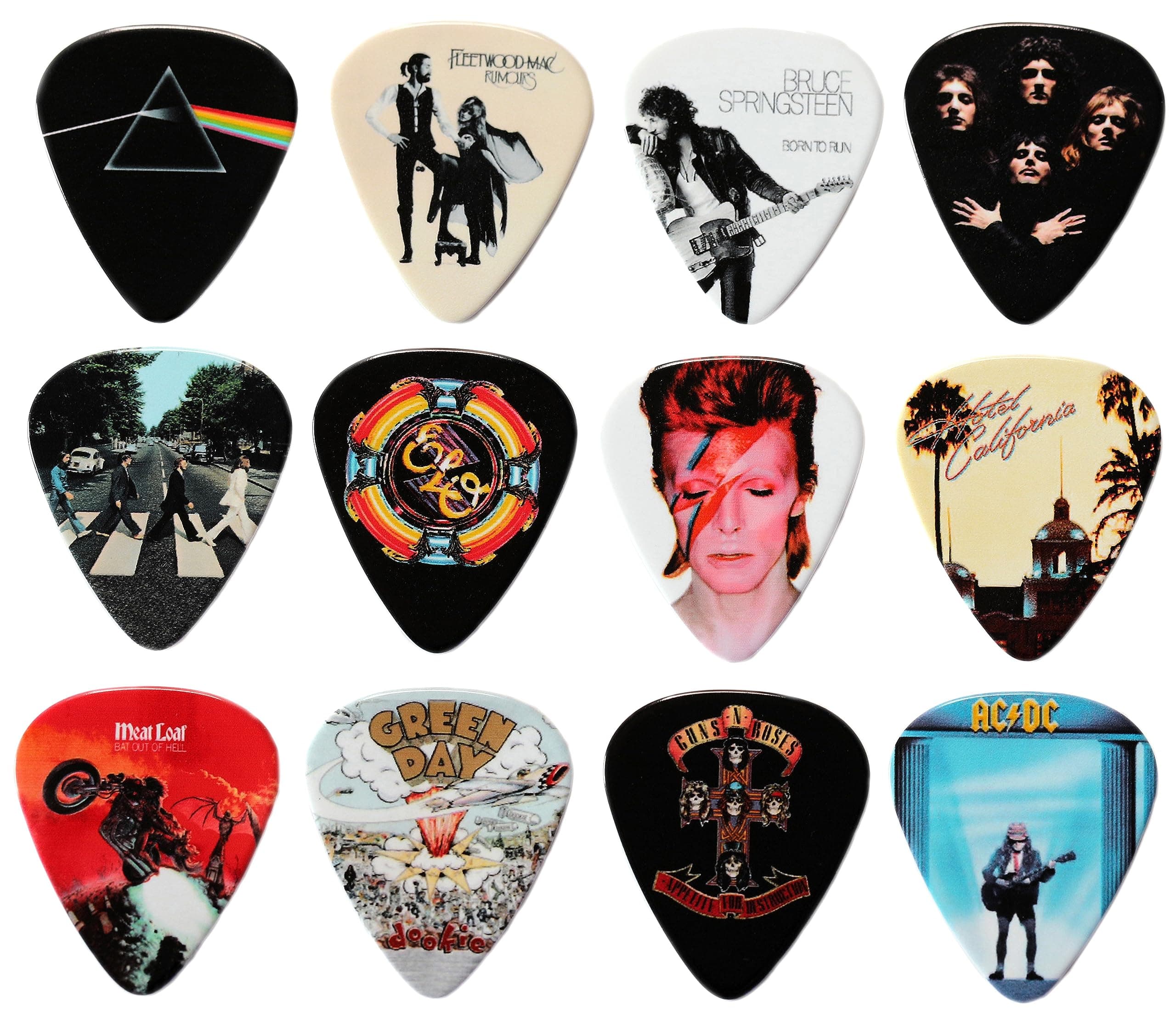 Set of 12 Classic Album Cover Guitar Plectrums - Premium Picks