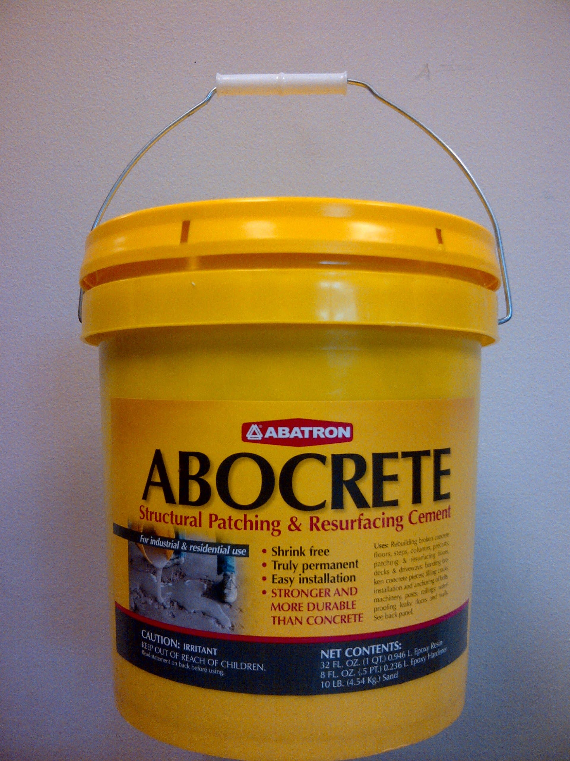 Abocrete Kit - Self-Leveling Concrete Epoxy Patching and Filling Compound - Concrete Repair and Cement Crack Filler Kit - with or Without Sand - Light Gray (Sand Included, 1.25 Quarts)