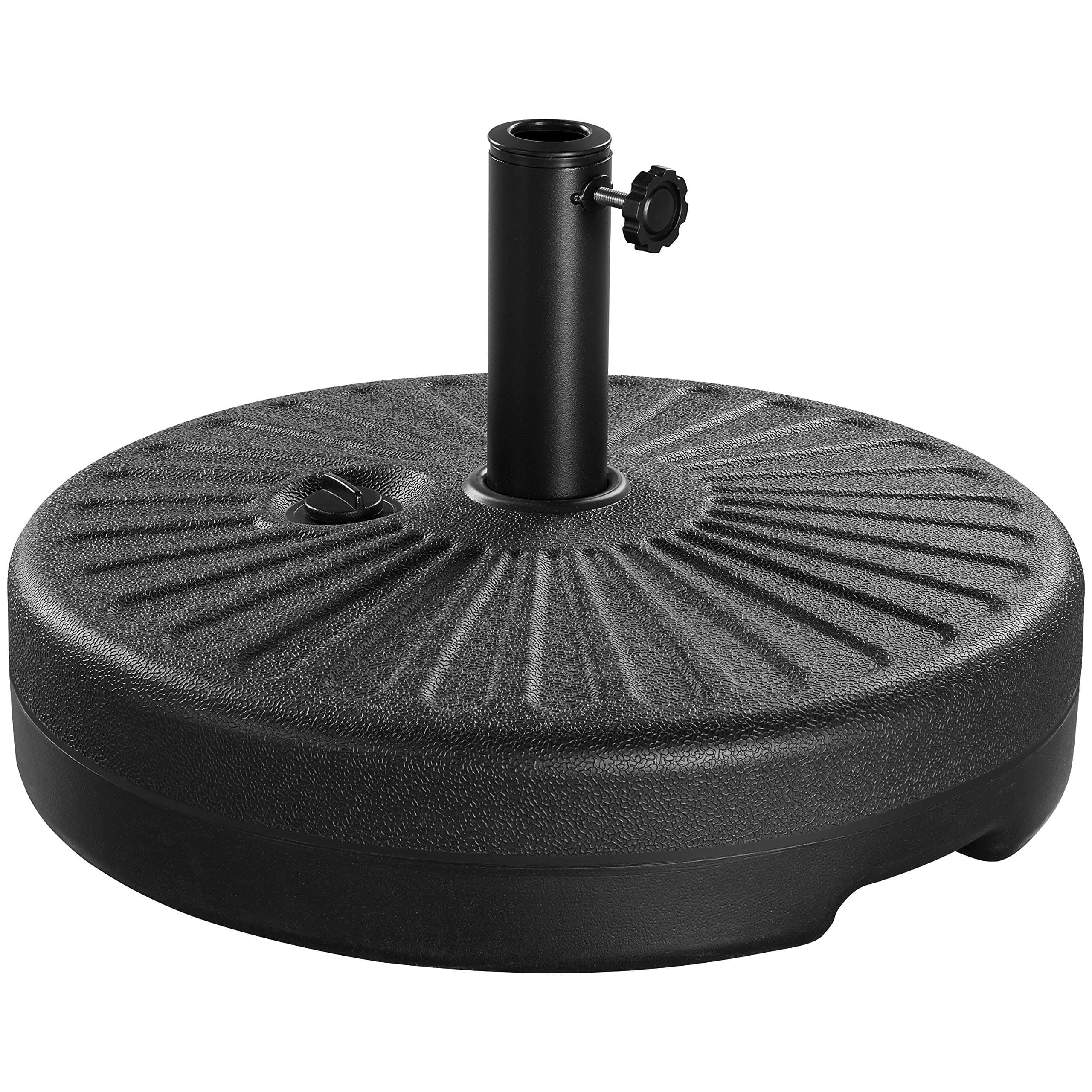 Yaheetech Umbrella Base 85.7lbs Round Water & Sand Filled Patio Outdoor Umbrella Stand with Steel Umbrella Holder Suit for Dia 1.5'' or 1.9'' Umbrella Pole, Black