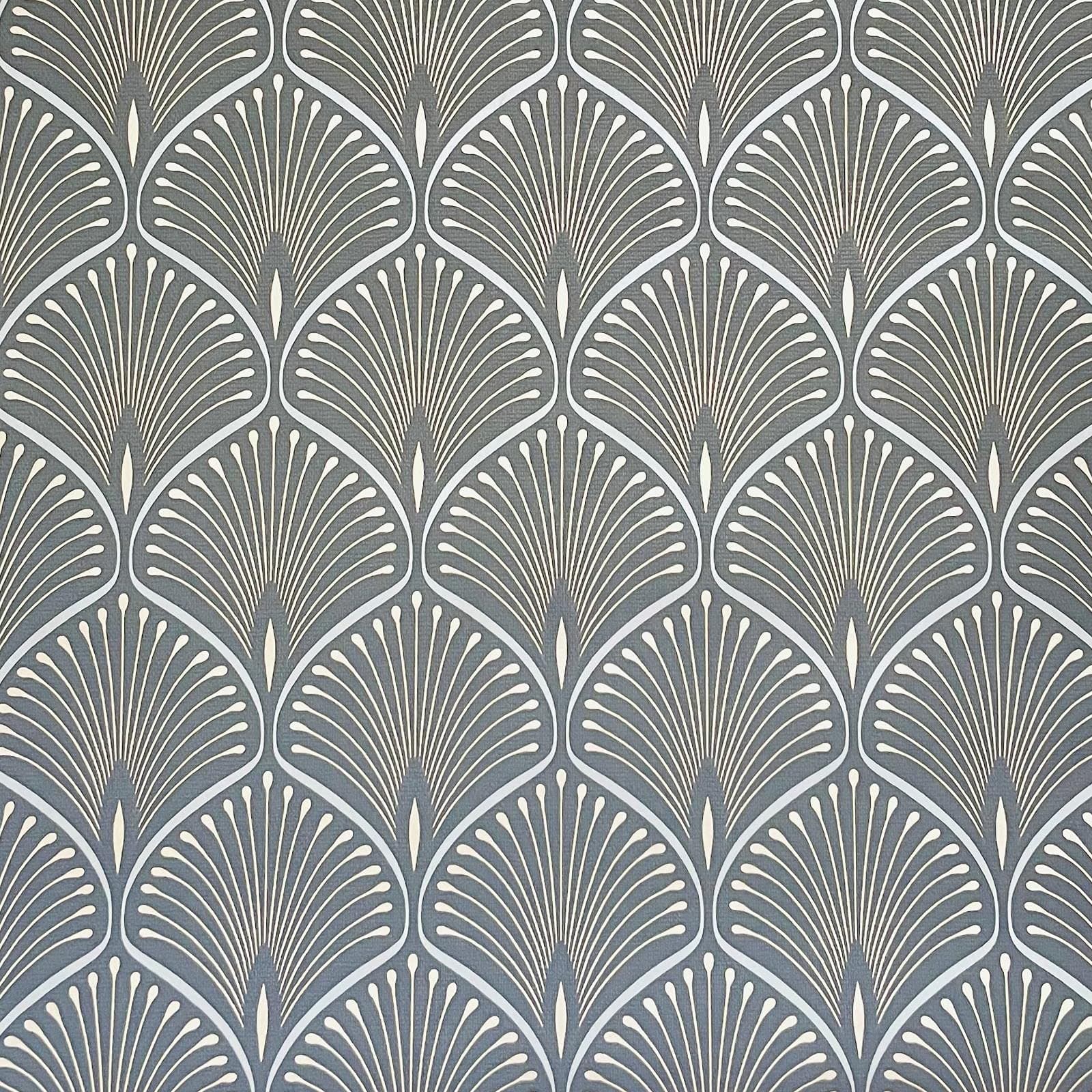 Layla Art Deco Wallpaper Charcoal GranDeco GV3102
