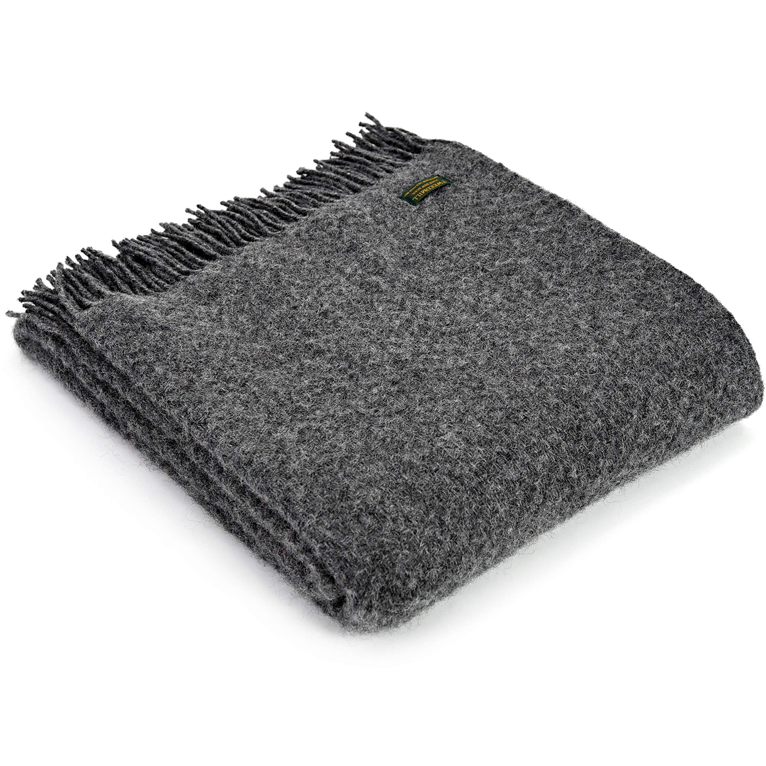 Wafer KNEE RUG Throw Blanket -100% Pure New Wool - BRITISH MADE - SLATE GREY