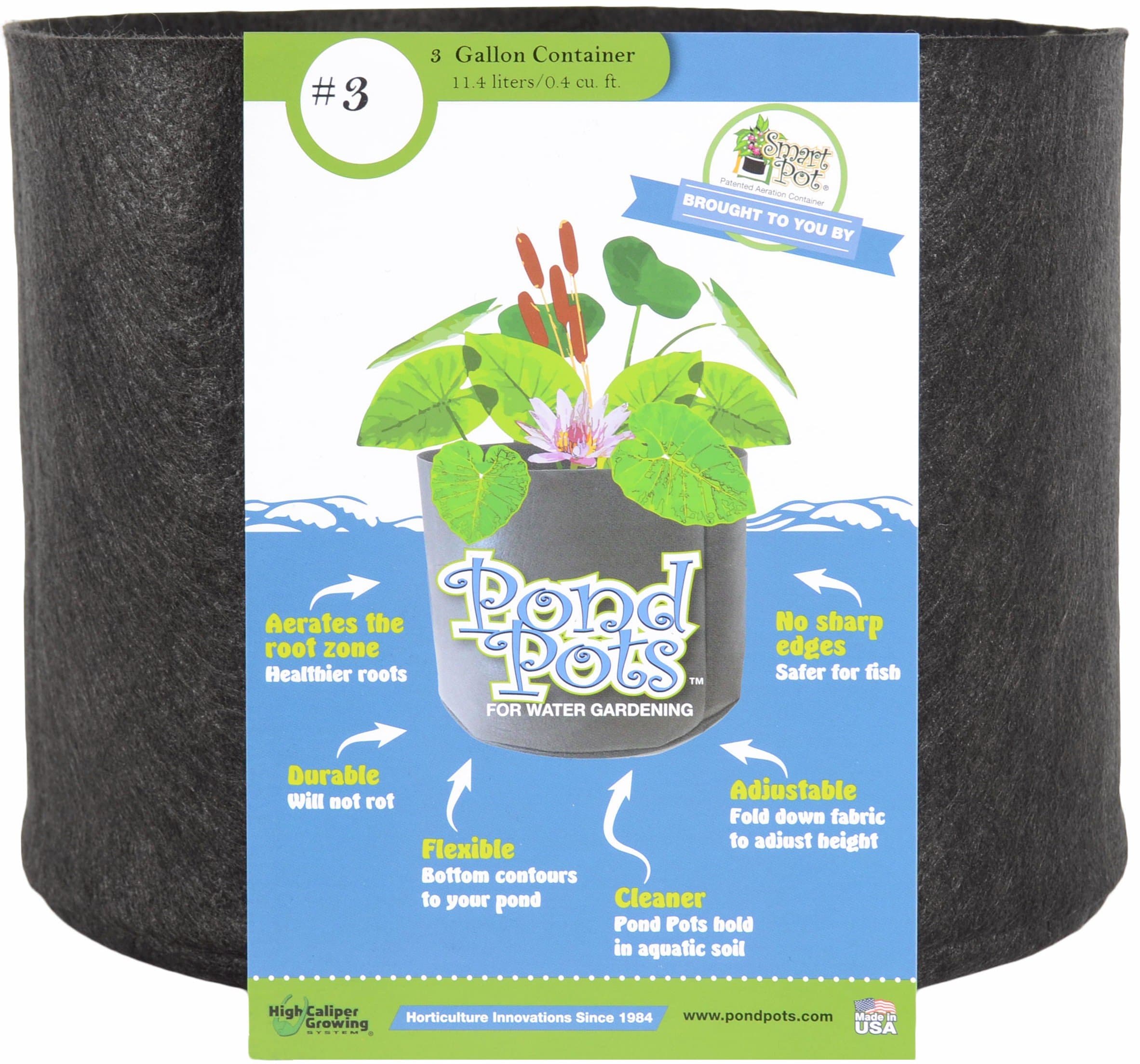 Pond Flexible Aquatic Plant Container for Water Gardening, 3 Gallon, Black