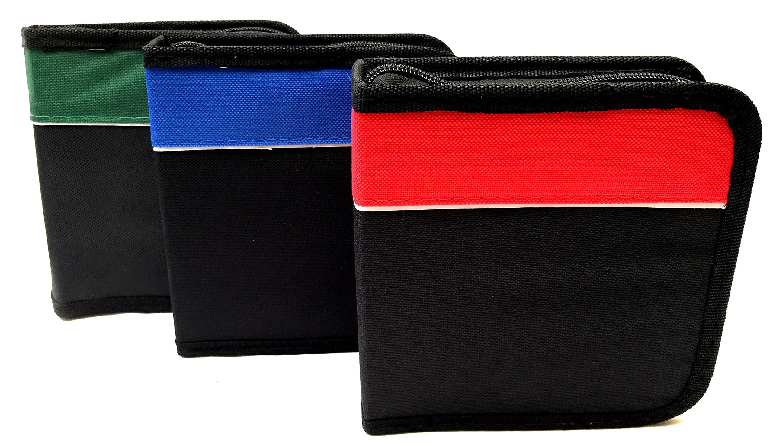 Premium Cloth 24 Compact Disc CD DVD Blu-Ray Media Wallet Folder Carrying Case, Assorted Colors