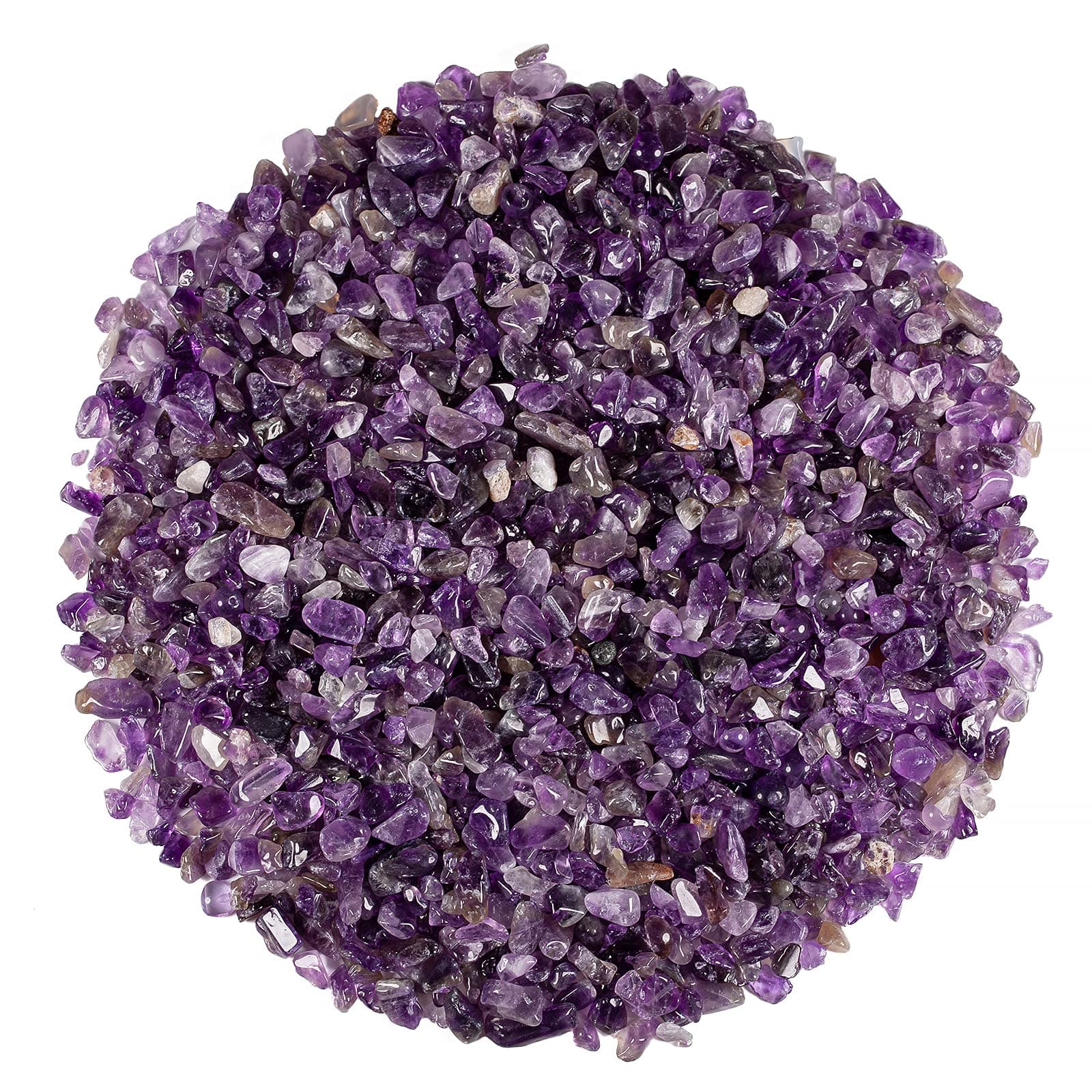 - SUNYIK Amethyst Tumbled Chips Stone Crushed Crystal Quartz Pieces Irregular Shaped Stones 1pound(about 460 gram)
