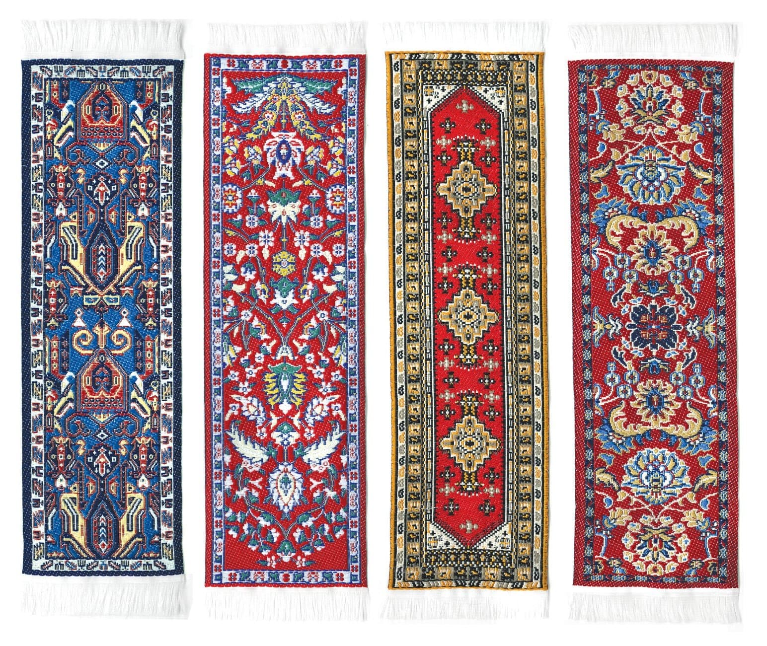 Oriental Carpet Bookmarks #1 - Authentic Woven Carpet (Set of 4)