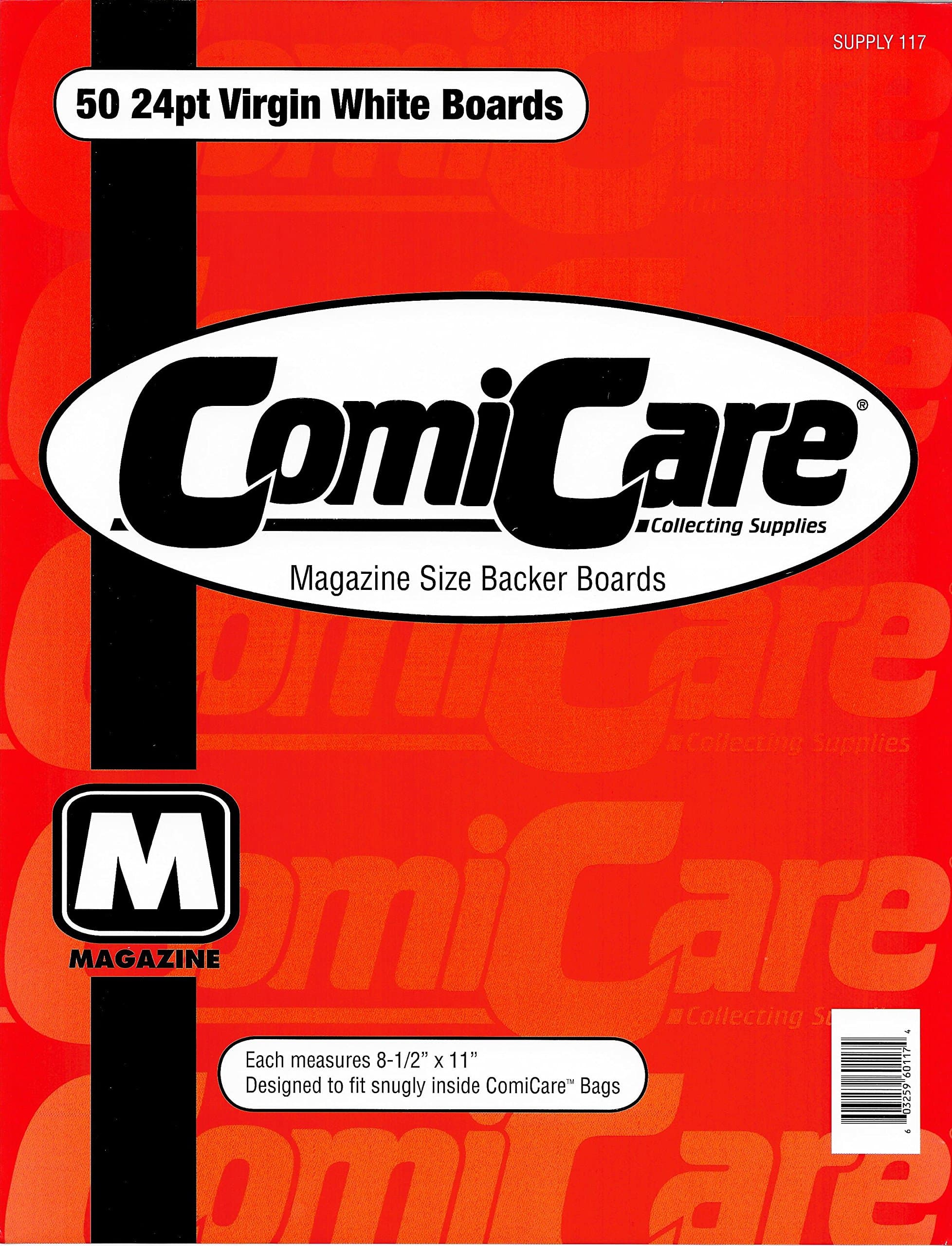 Magazine Size Backer Boards 50 Count 24pt Virgin White by Comic Care