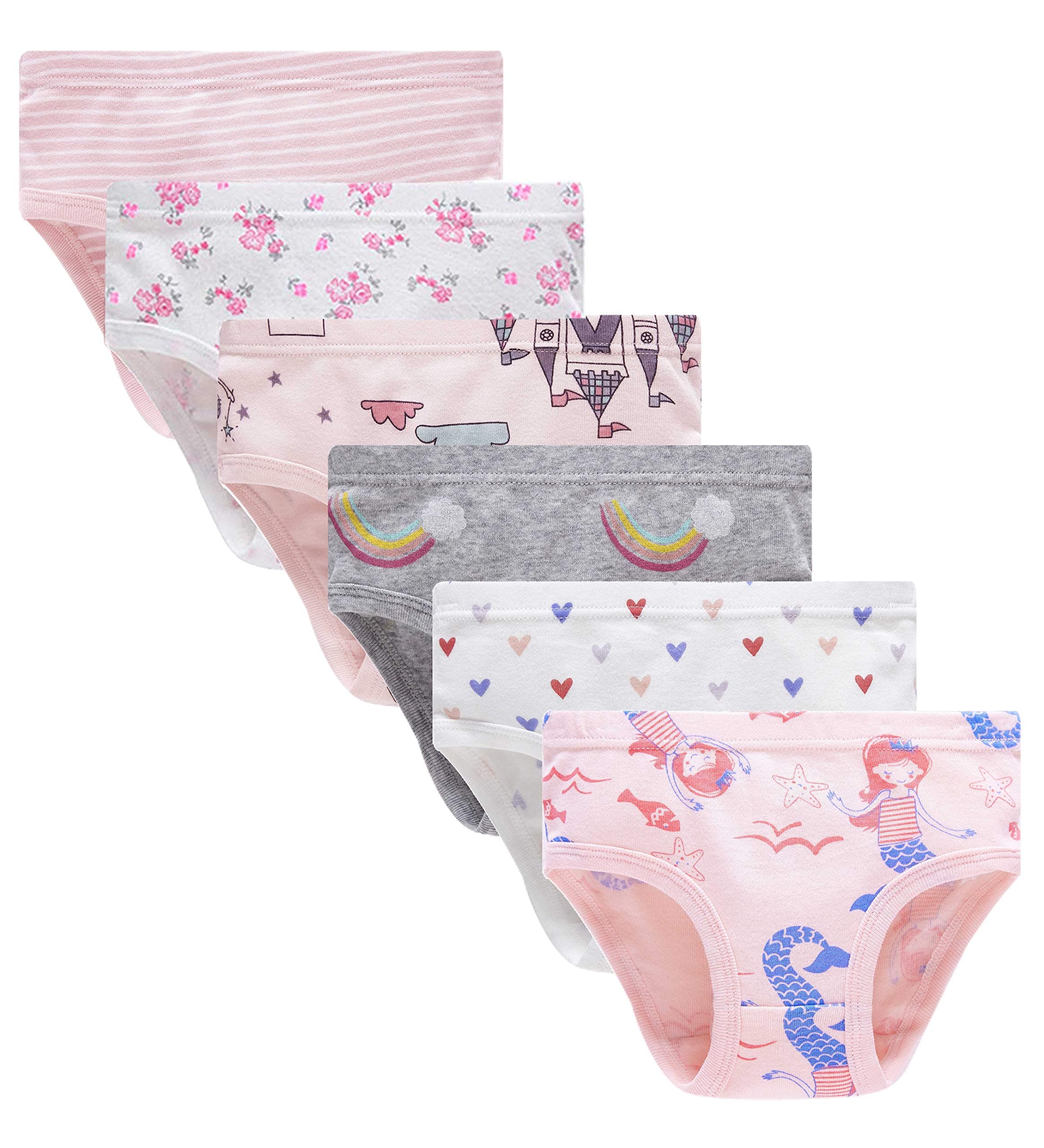 Barara KingLittle Girls Soft 100% Cotton Underwear Toddler Panties Big Kids Undies